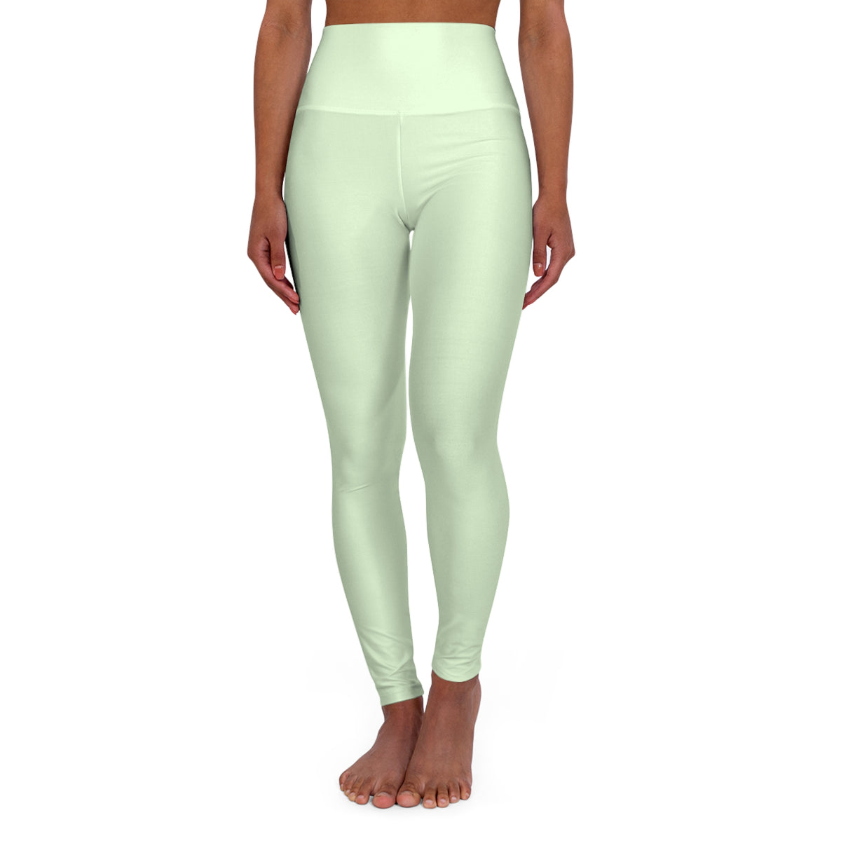 Frosted Mint Color High-Waist Yoga Leggings Women's Seamless Poly-Span Stretchy Pants XS-2XL