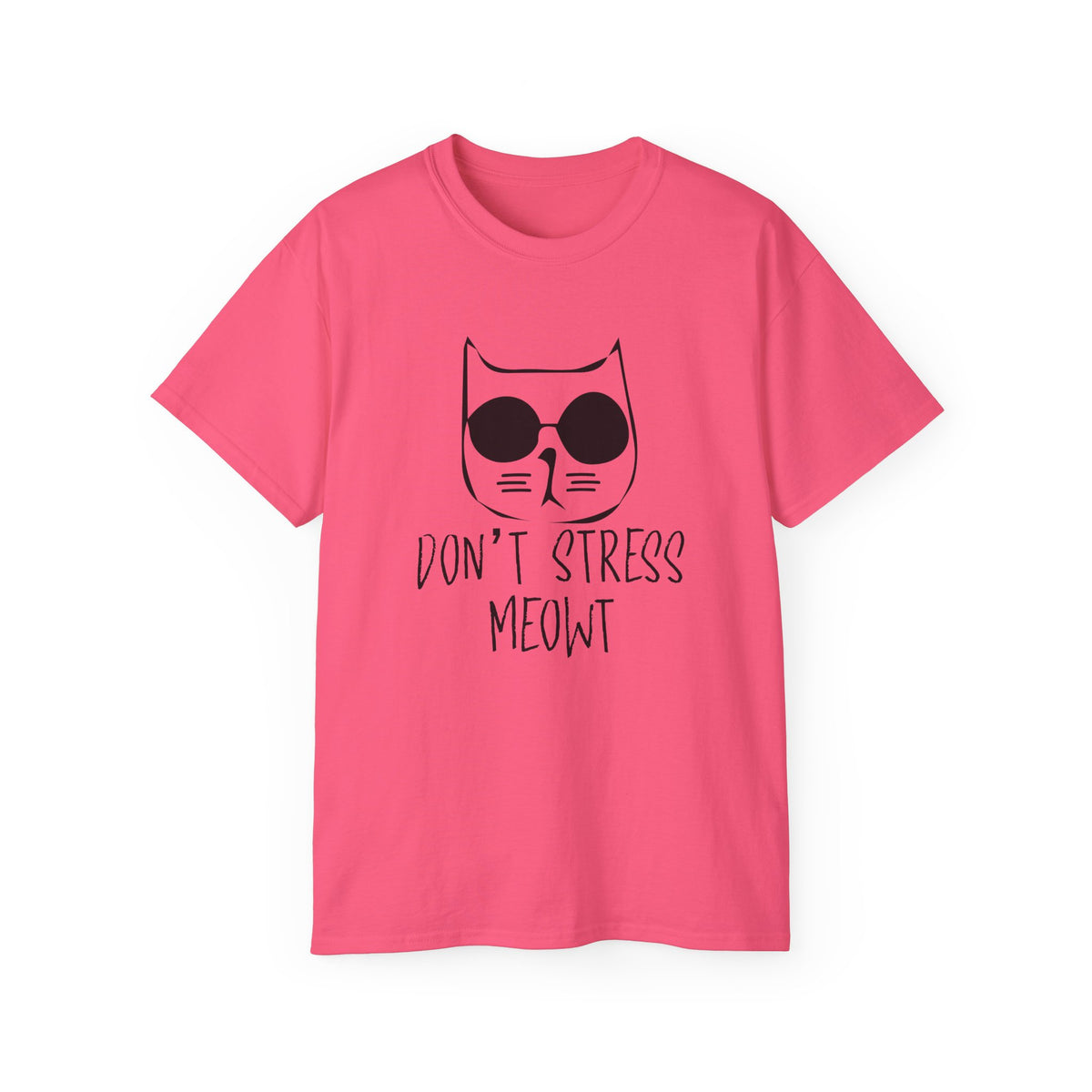 Don't Stress Meowt Cat Face Tee | Cat with Sunglasses Shirt