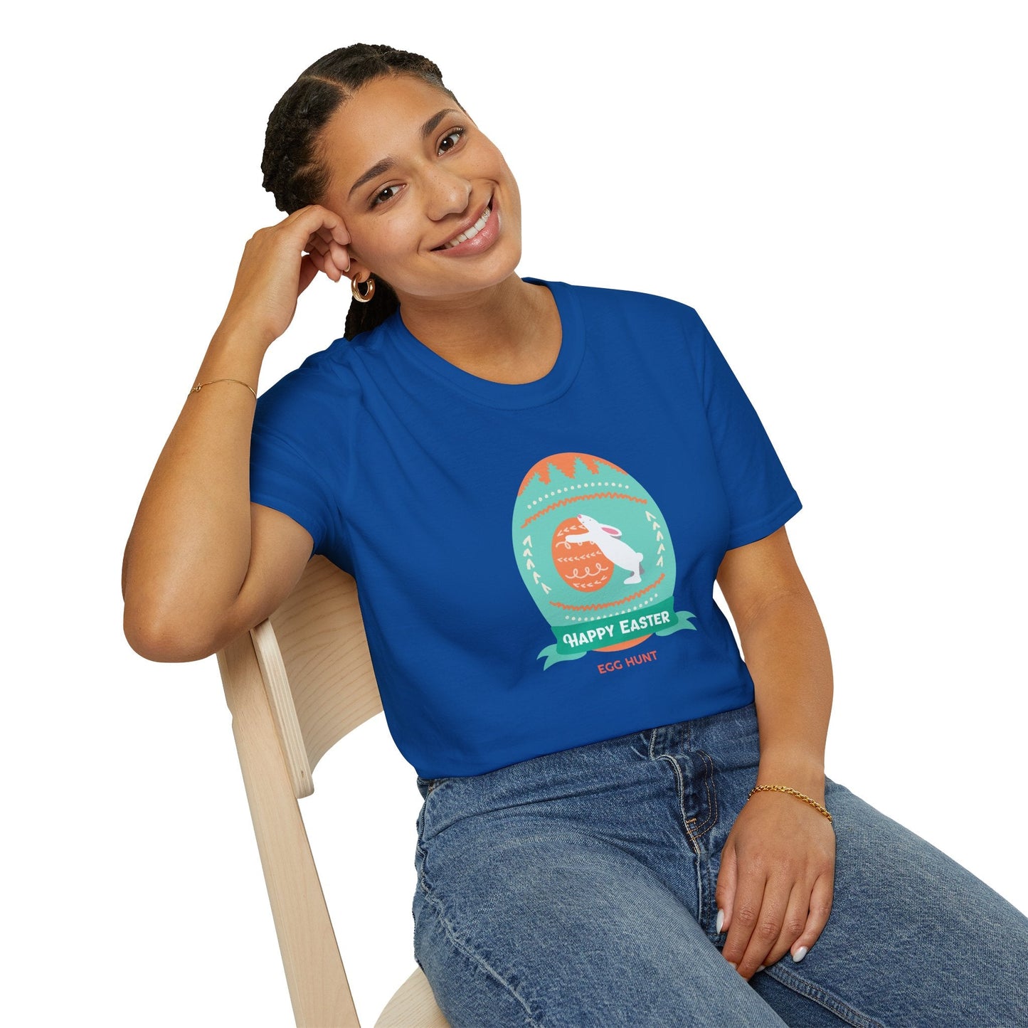 Easter Egg T Shirt Unisex Softstyle Tee With Easter Signature Design 100 Percent Ring Spun Cotton