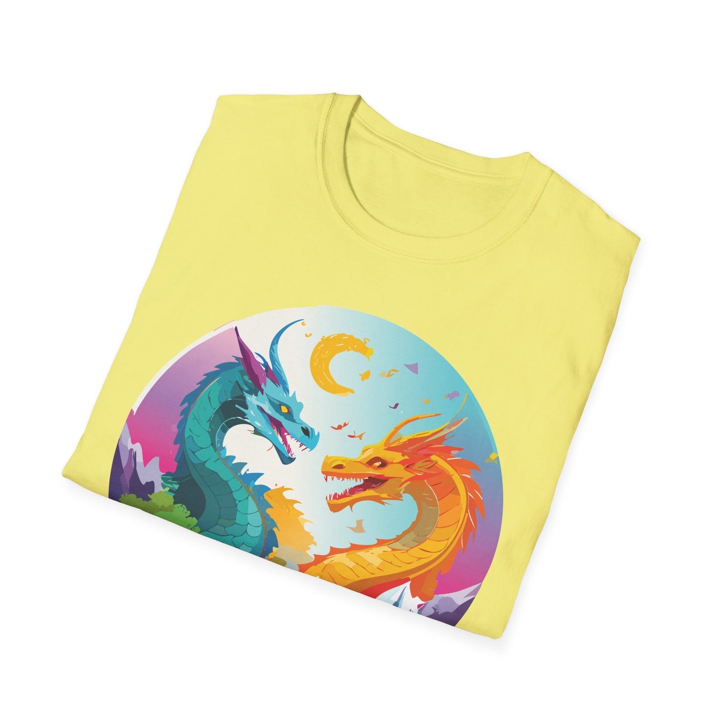 Dragon T Shirt Unisex Gildan Softstyle 64000 Tee Dragon Artwork Animal Print Shirt
