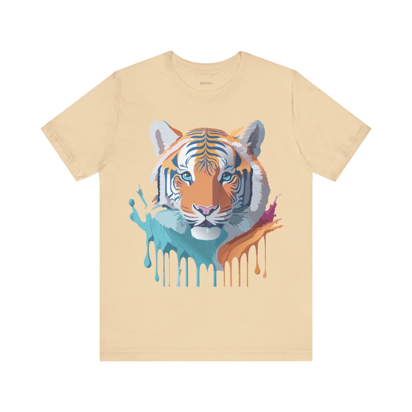 Tiger Graphic Tee Unisex Short Sleeve Shirt With Vintage Inspired Adelpha Artwork