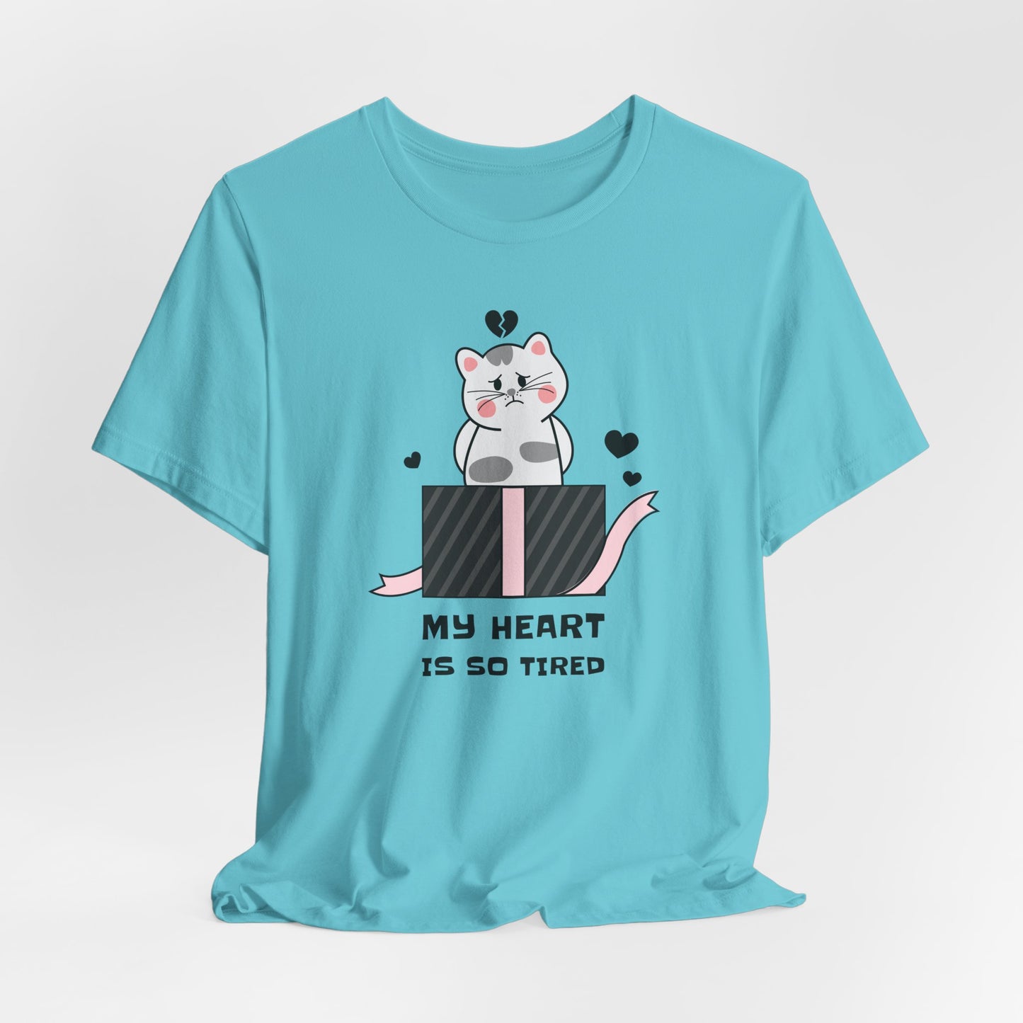 Cat Heart T-Shirt, Love T-Shirt, Tee Shirts with Animals, Valentine Day Shirt 16