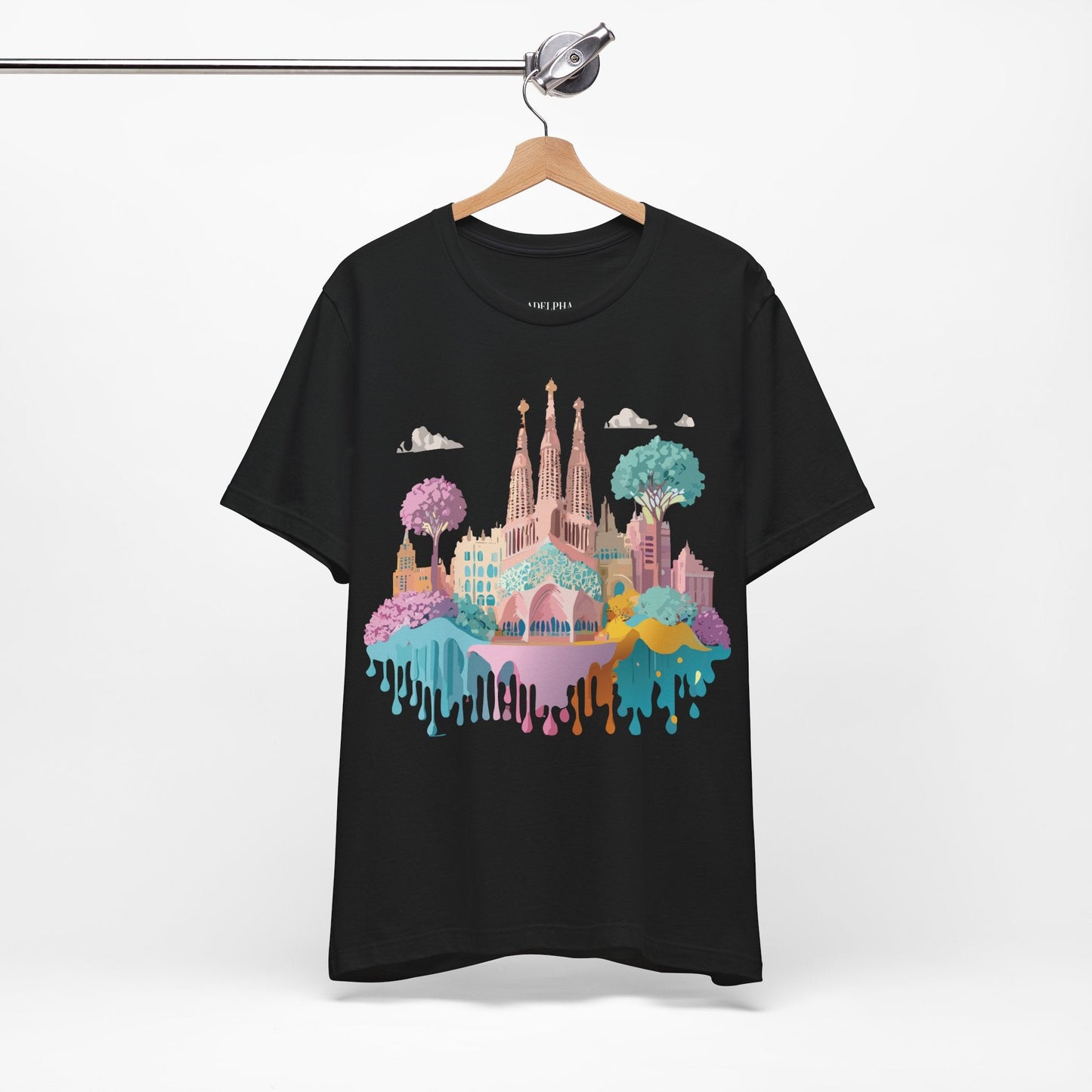 Barcelona Tourist Shirt Unisex Graphic Tee Featuring Original Vintage Art Adelpha
