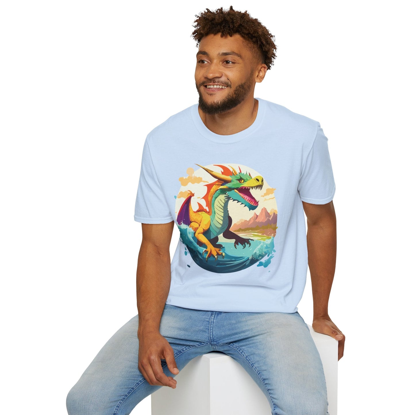 Dragon T Shirt Unisex Animal Print Dragon Shirt Gildan Softstyle Cotton Tee 64000