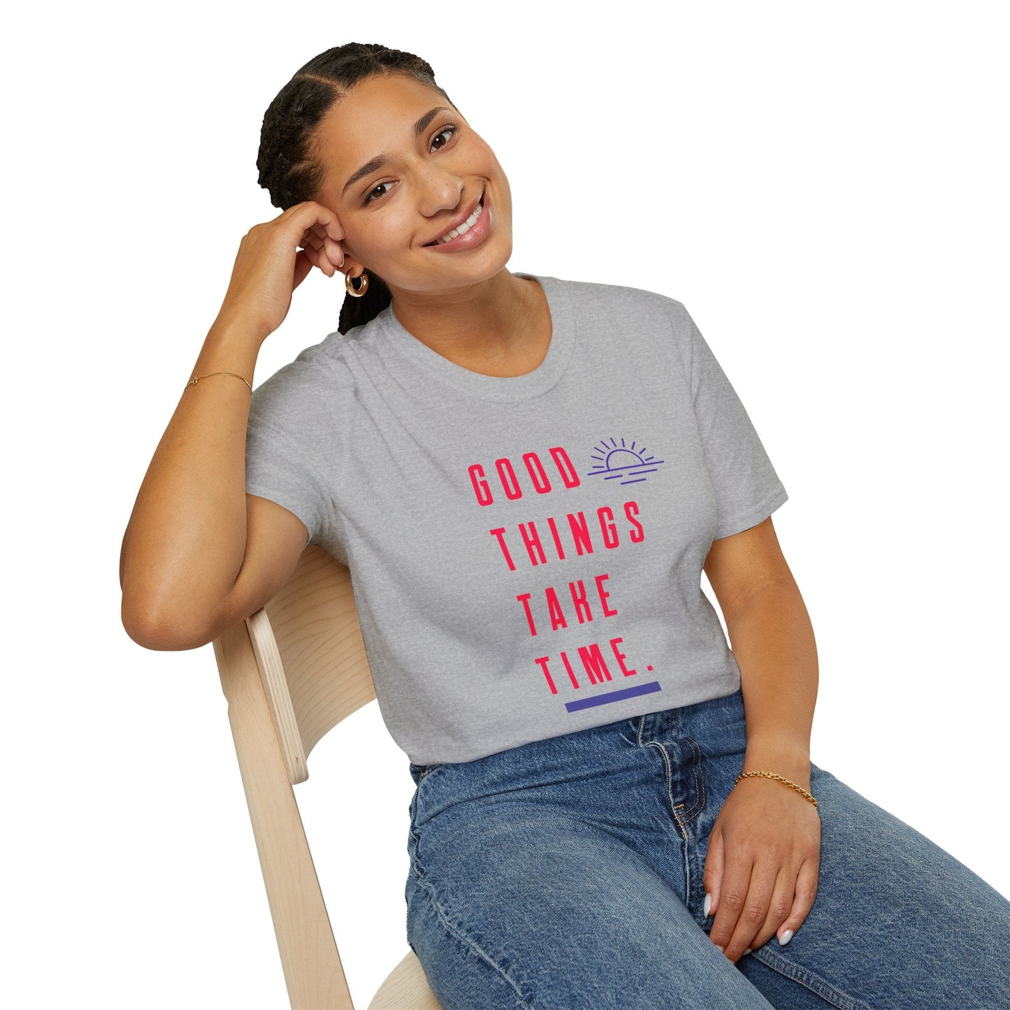 Positive Slogan T Shirt Unisex Gildan Softstyle 64000 Ring Spun Cotton Tee With Positive Words