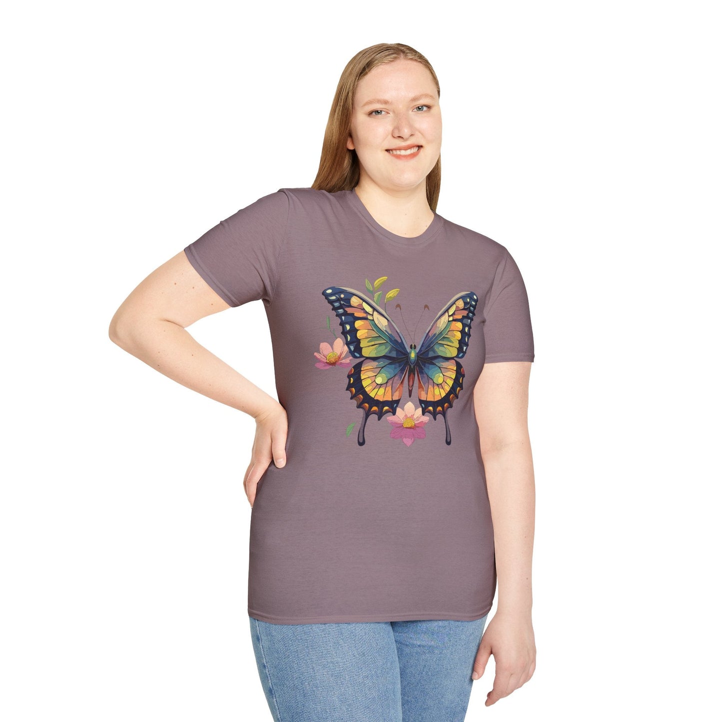 Butterfly Shirt Unisex Monarch Butterfly T Shirt Softstyle Cotton Tee One Hundred Percent Ring Spun