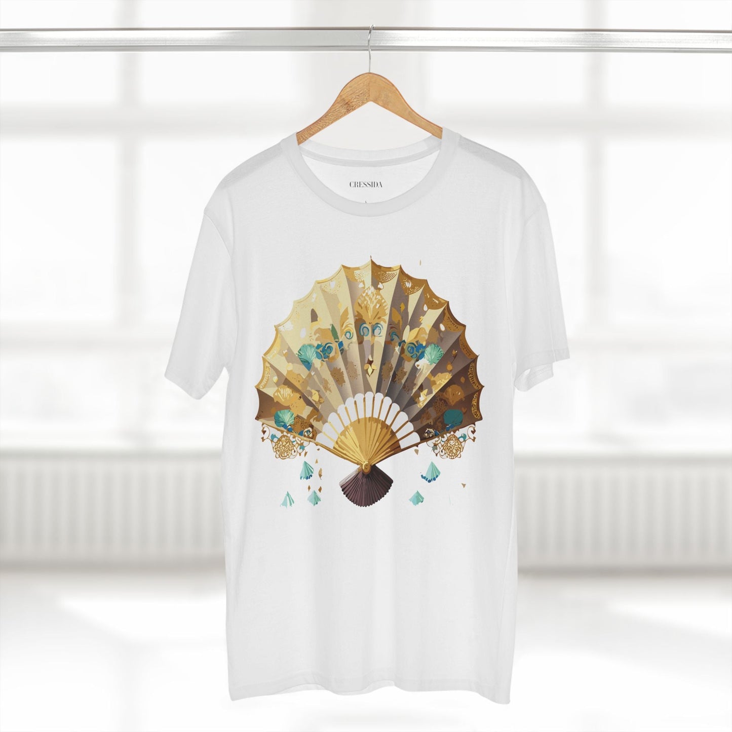 Antique Fan Graphic Design T-Shirt Unisex 100 Cotton Floral Carnival Artwork Tee 16
