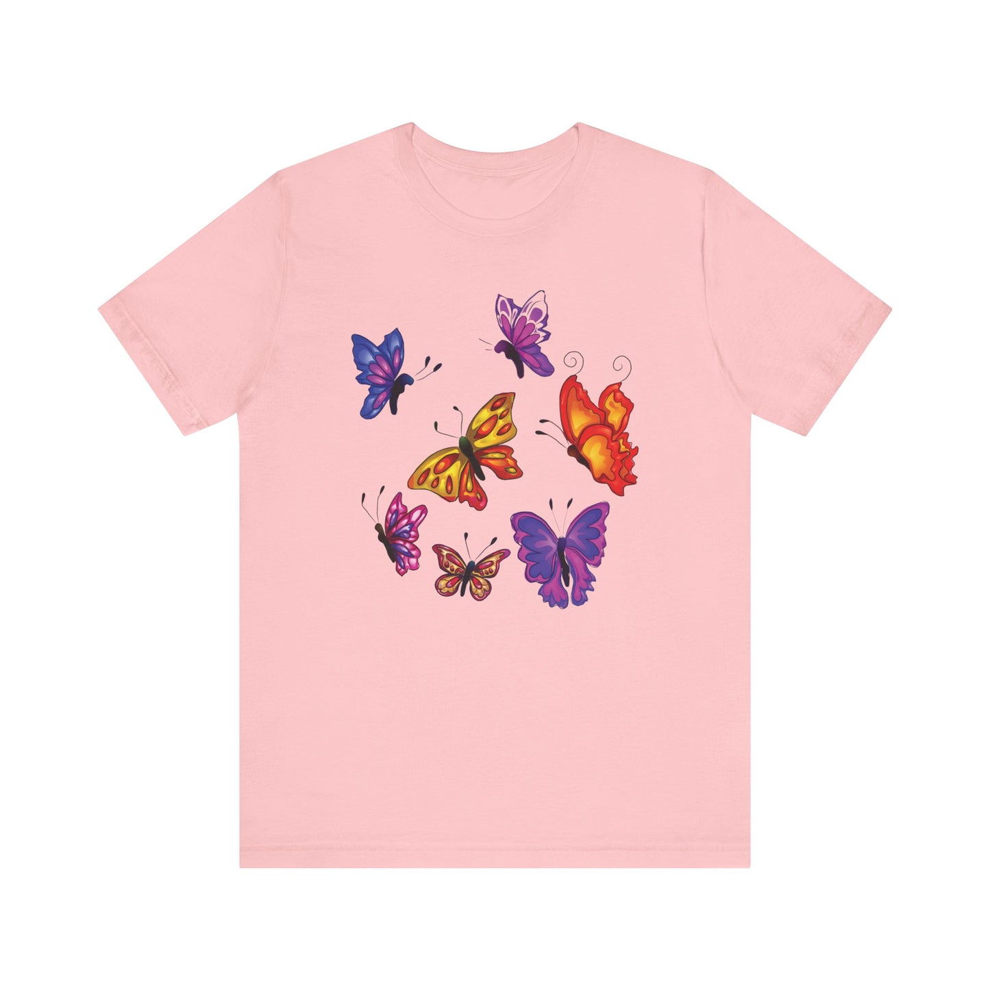 Cotton Tee Shirt with Butterfly Prints