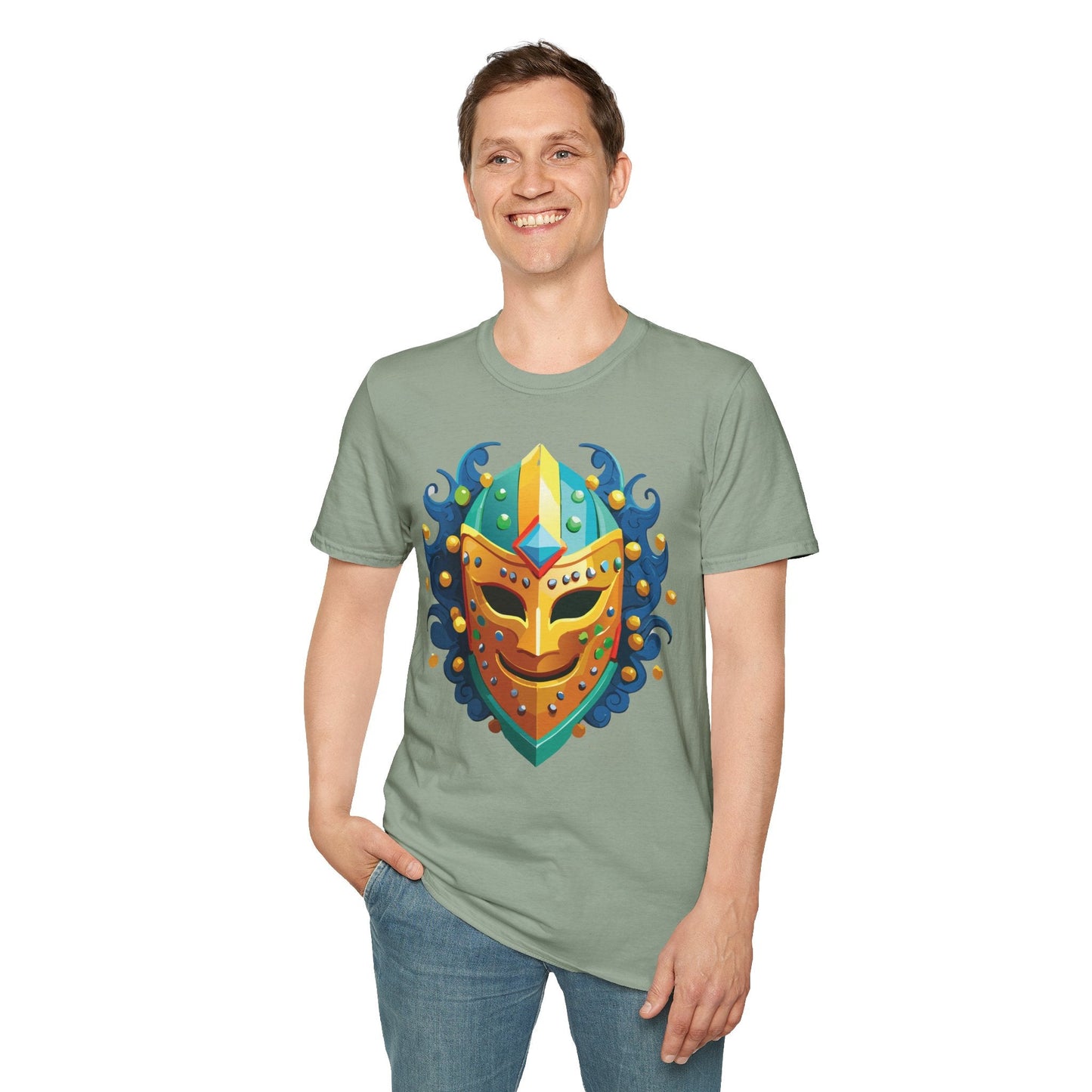 Unisex Mask Tee Shirt Gildan Softstyle 64000 100 Percent Ring Spun Cotton Comfort