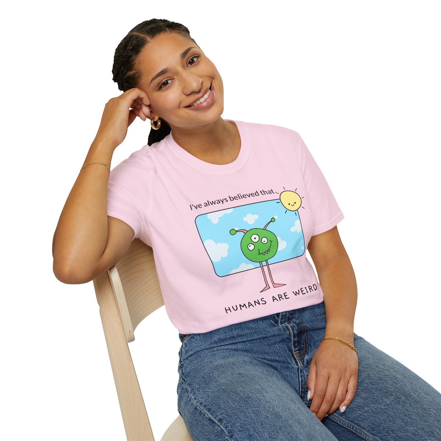 Alien Cartoon Humans Are Weird TShirt