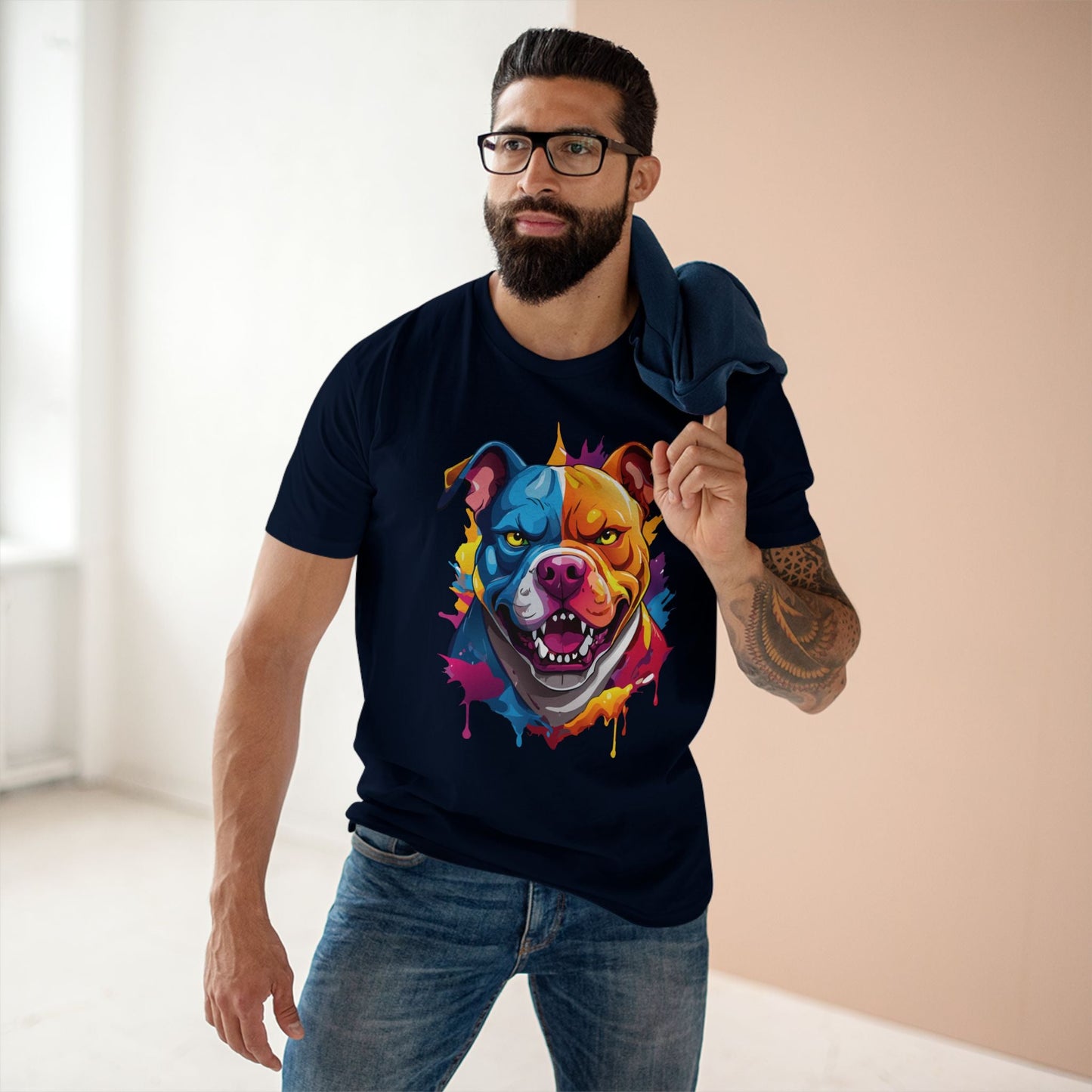 Dog Graphic Unisex 100 Cotton Staple Tee with Animal Design Artwork 37
