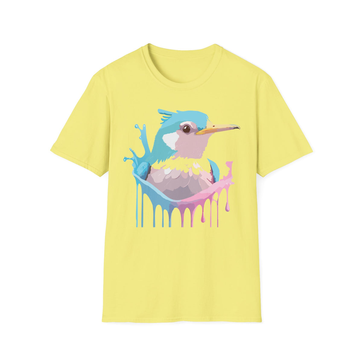 Pastel Hummingbird T-Shirt | Drip Paint Bird Art