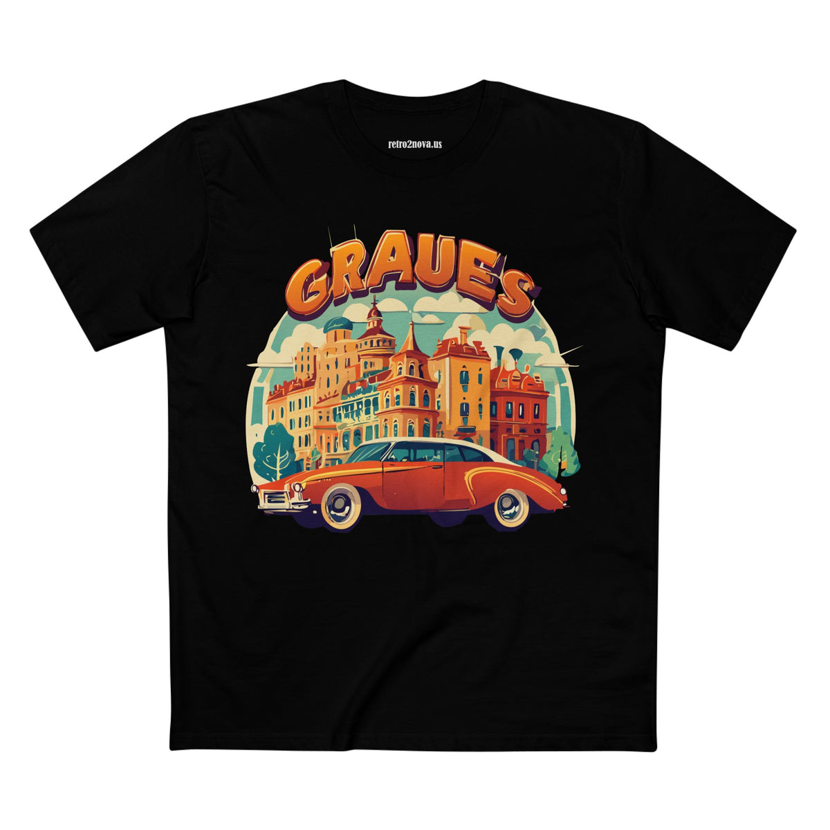 Retro Car Vintage Graphic Tee Staple Unisex 100 Cotton Tee Shirt - RC-25