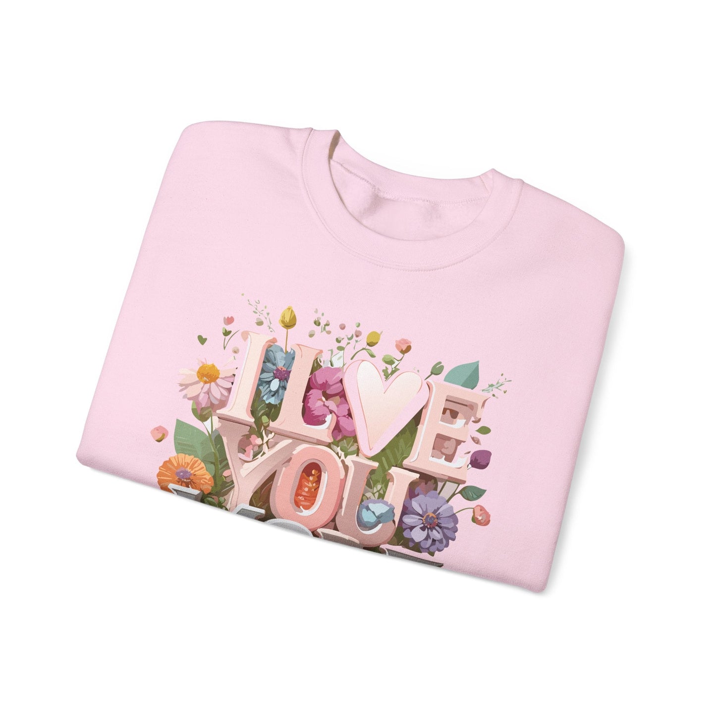 Floral Love Sweatshirt Unisex Crewneck Valentine Day Floral Print Cozy Winter Wear