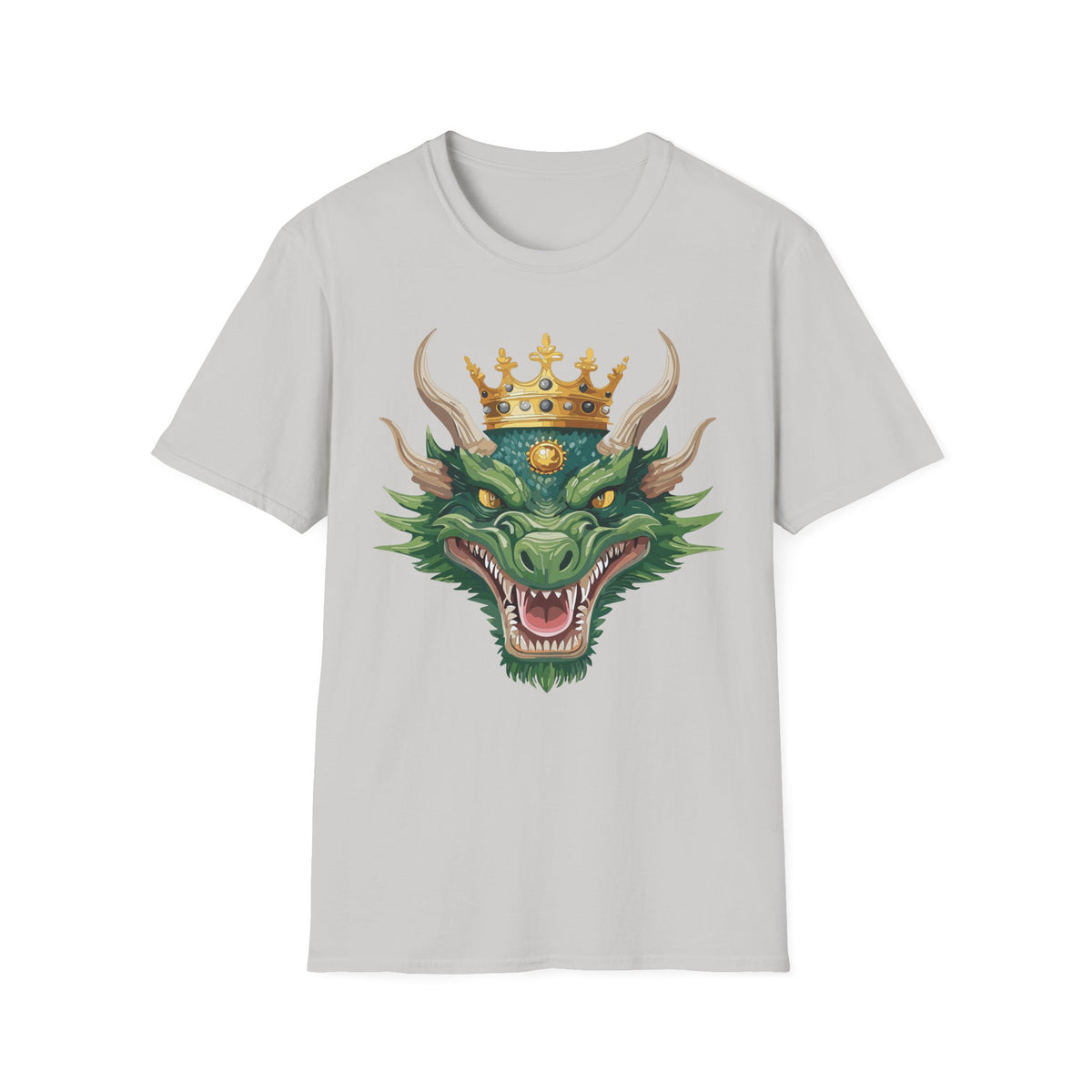 Green Dragon King crown T-Shirt | Mythical Fantasy Dragon head tee