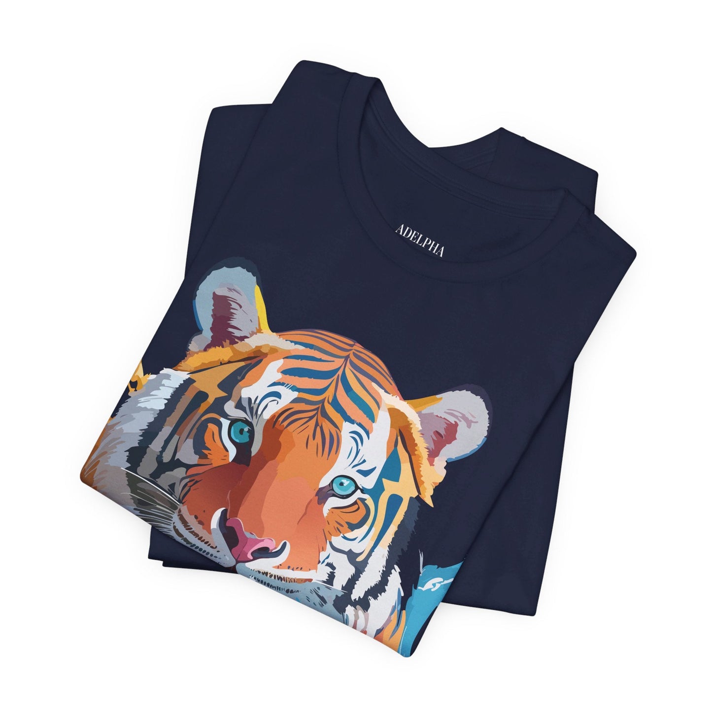 Tiger Graphic Tee Unisex Short Sleeve Shirt Featuring Vintage Inspired Artwork By Adelpha