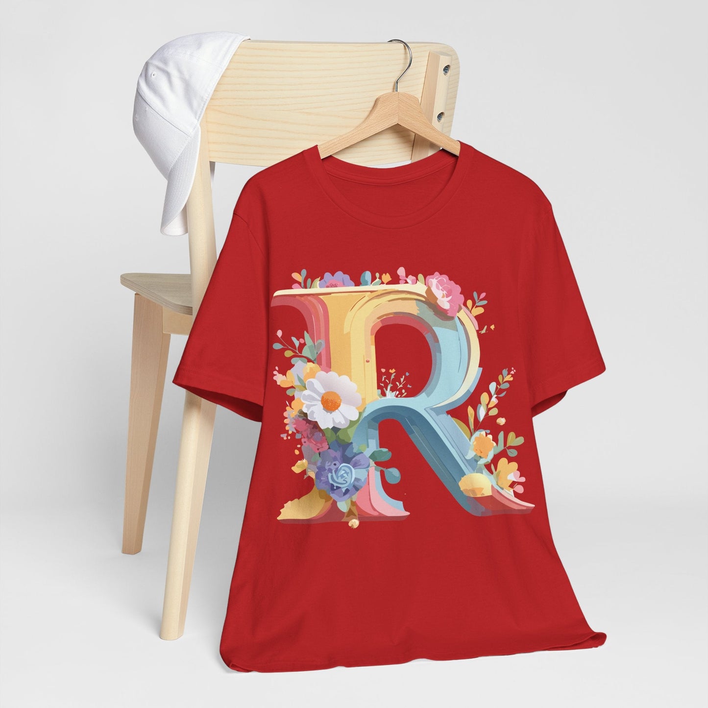 Letter R Shirt Unisex Jersey Short Sleeve Graphic Tee Vintage Inspired Art Design Adelpha