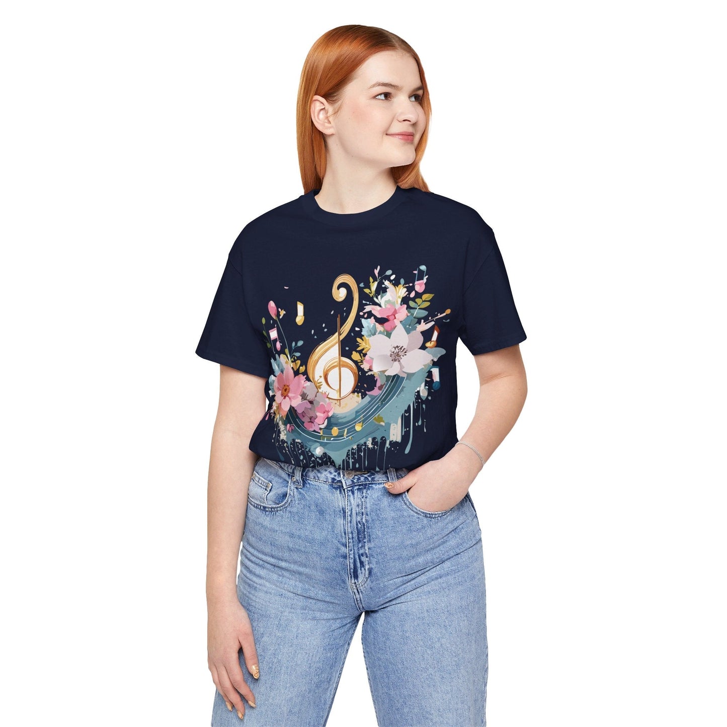 Music Graphic Unisex 100 Cotton Vintage Art with Musical Elements Tee 65