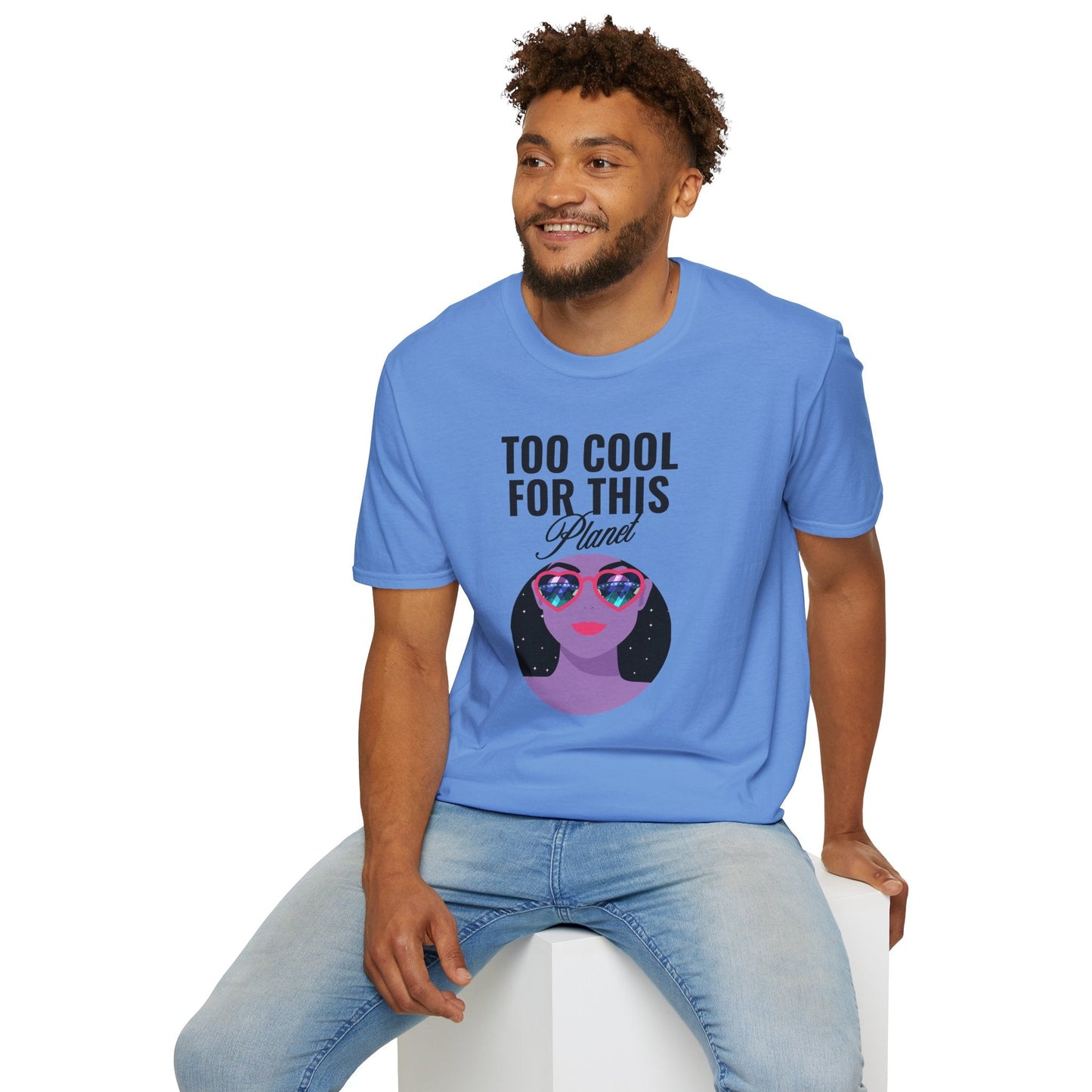 Too Cool For This Planet TShirt  Retro Alien Sunglasses Graphic Tee