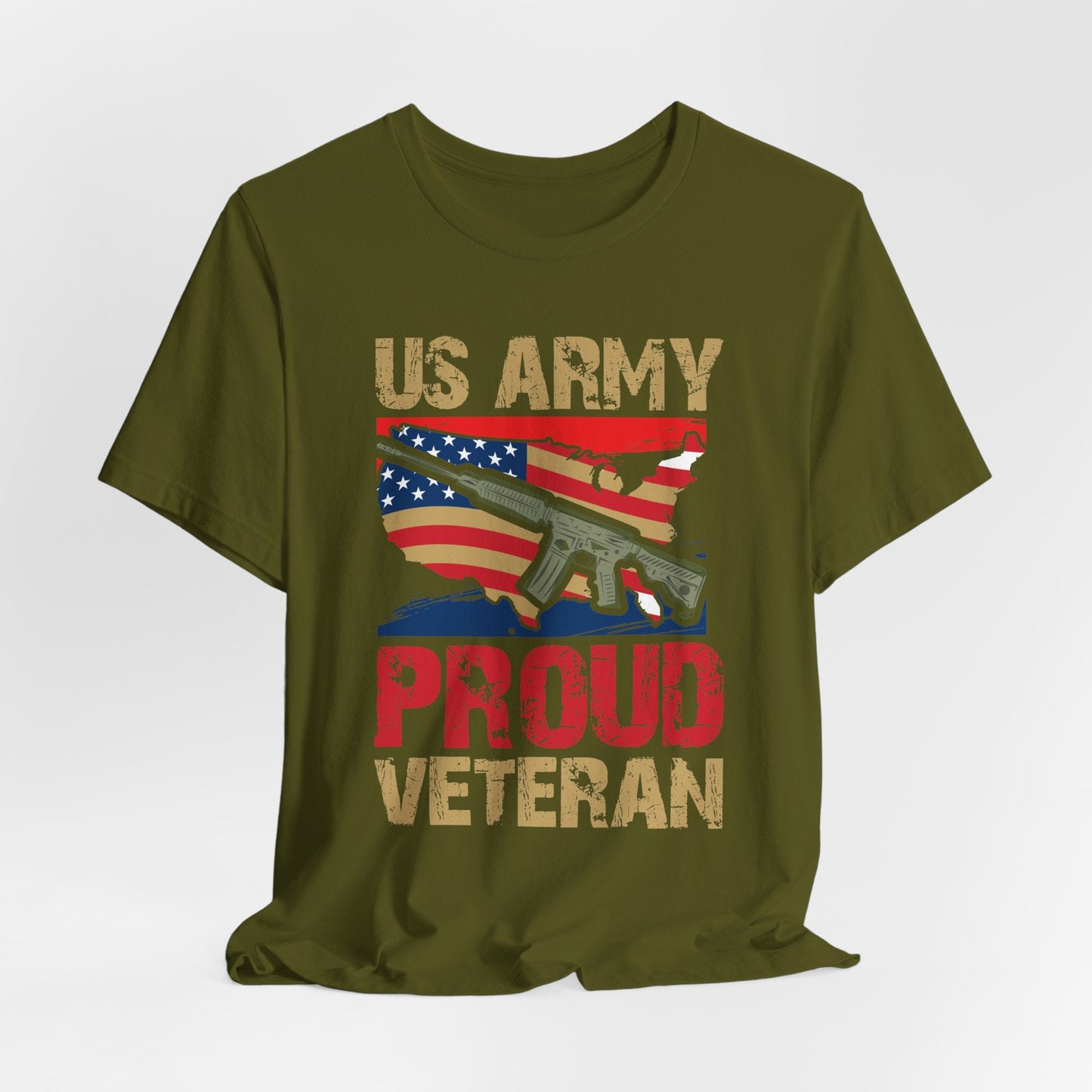Army Veteran Patriotic Graphic Design Unisex Cotton T-Shirt v17