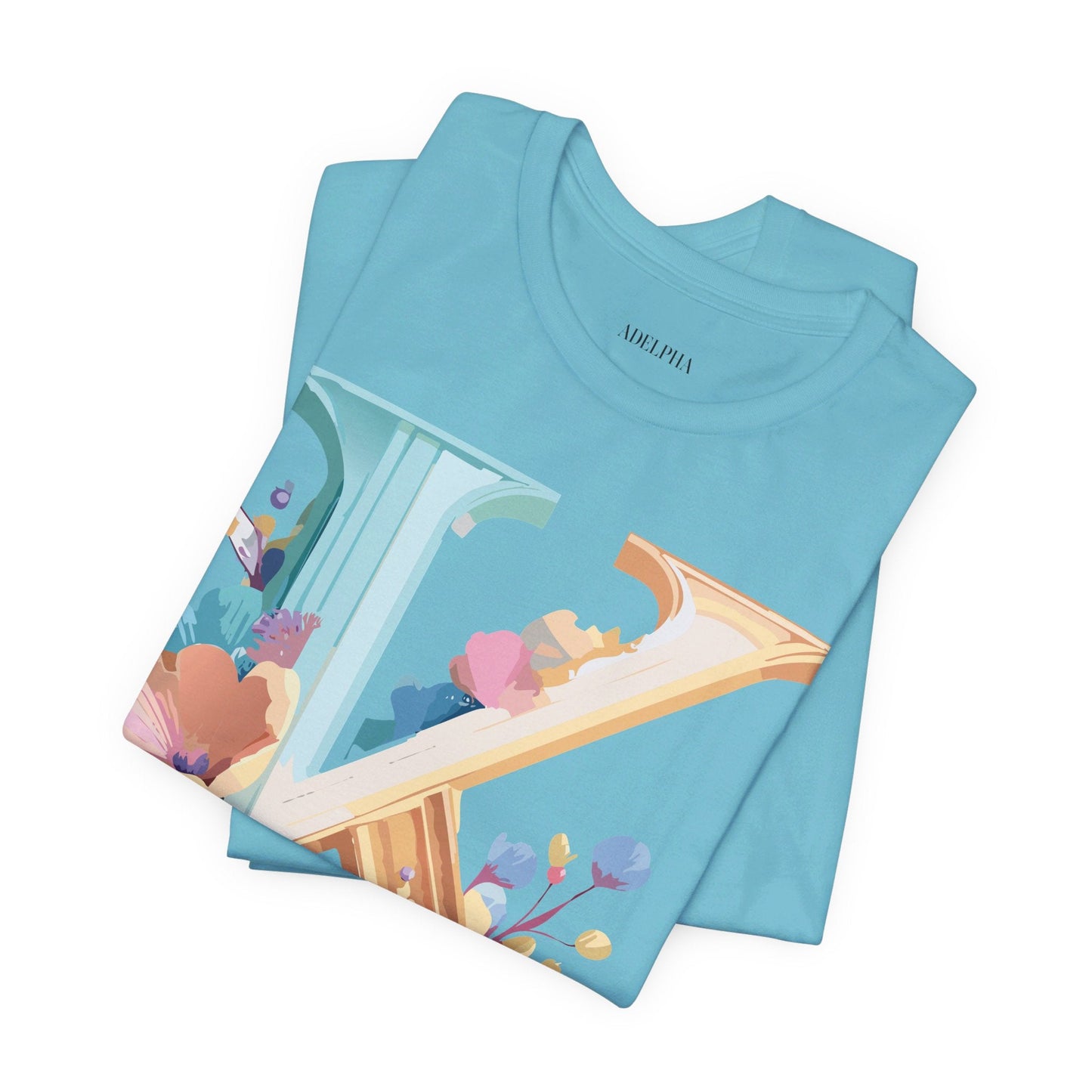 Letter K Graphic Tee Unisex Shirt By Adelpha Vintage Art Design Short Sleeve Collection