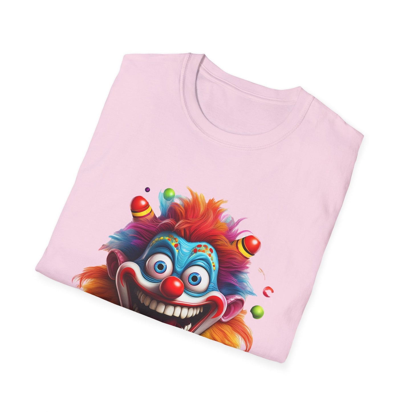Clown Themed Unisex T Shirt Funny Man Circus Scary Man Tee Gildan Softstyle 64000 Cotton
