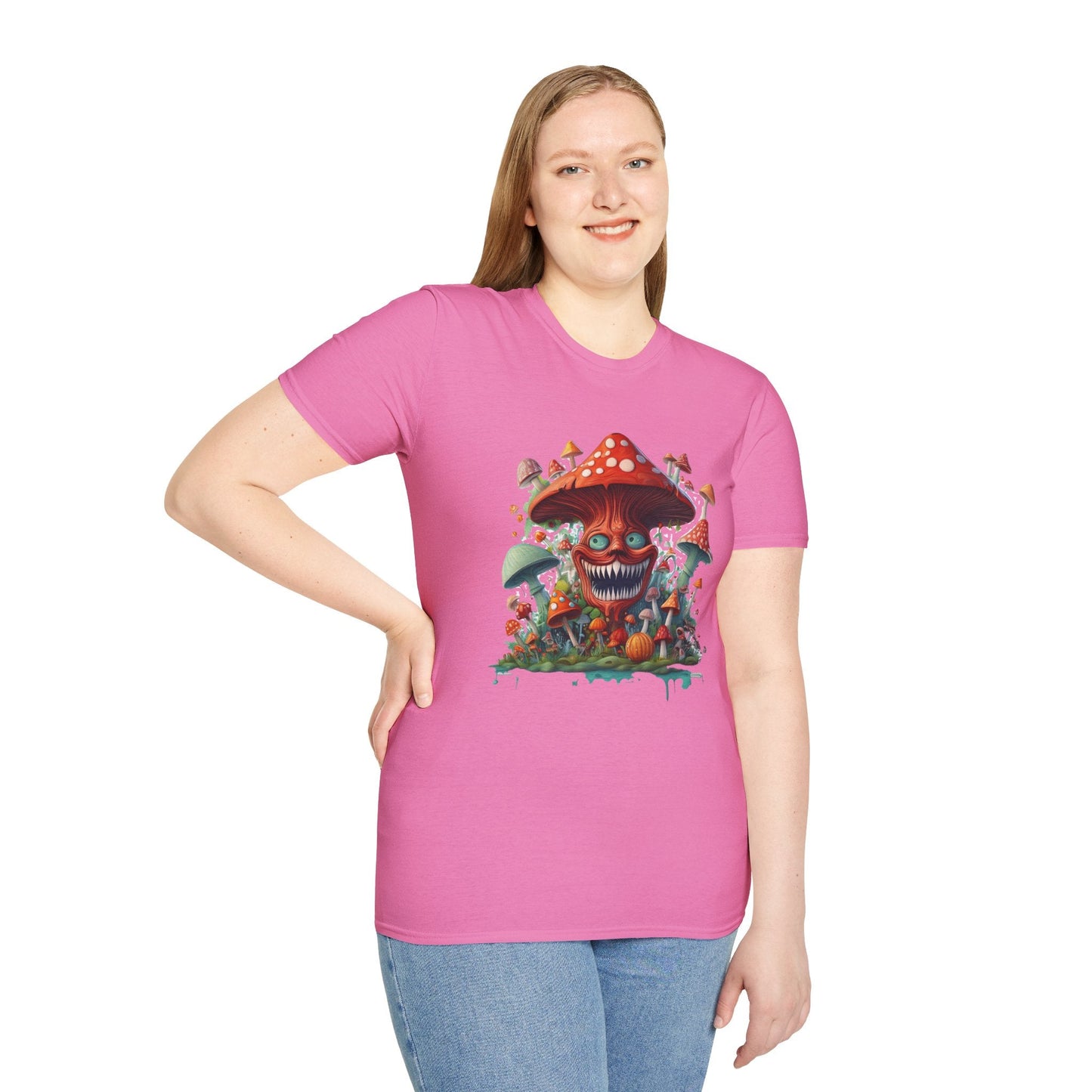Unisex Mashroom Tee Shirt With Funny Mashroom Design Fungus Humor Softstyle Cotton