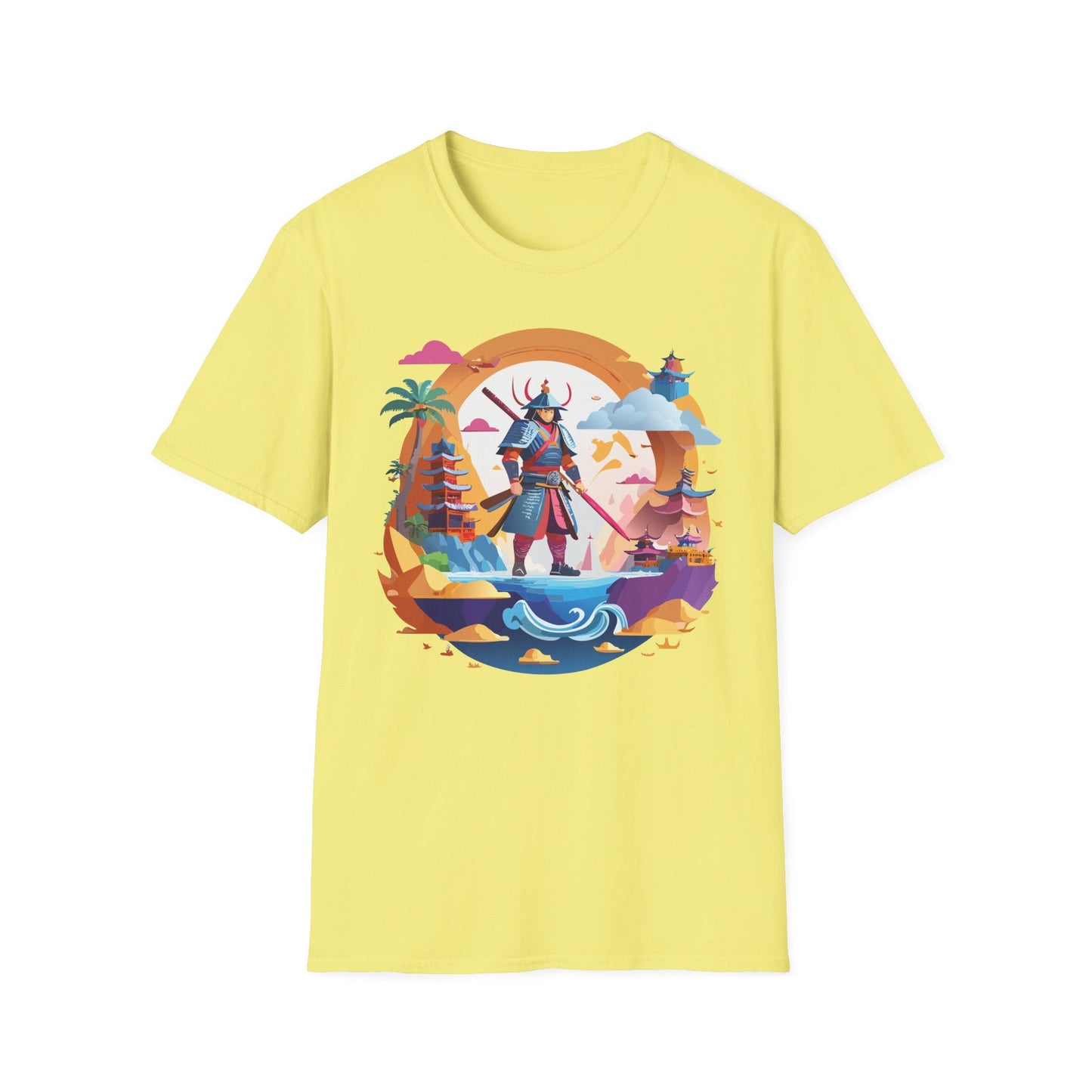 Samurai T Shirt Unisex Gildan Softstyle 64000 100 Percent Ring Spun Cotton Lightweight Tee