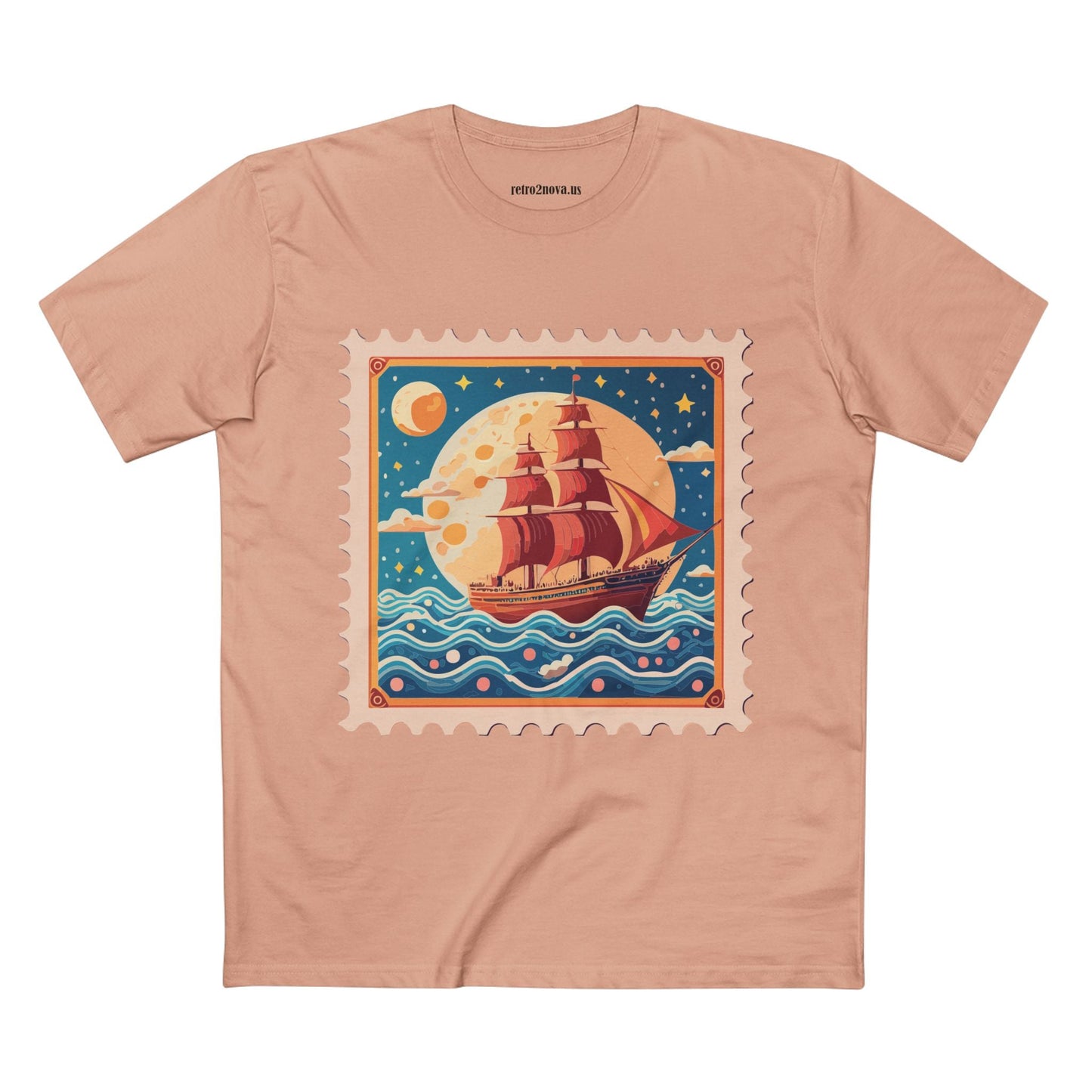 Stamp Shirt Postage Stamp Shirt Unisex Premium Cotton Tee Retro2Nova Original Art Design