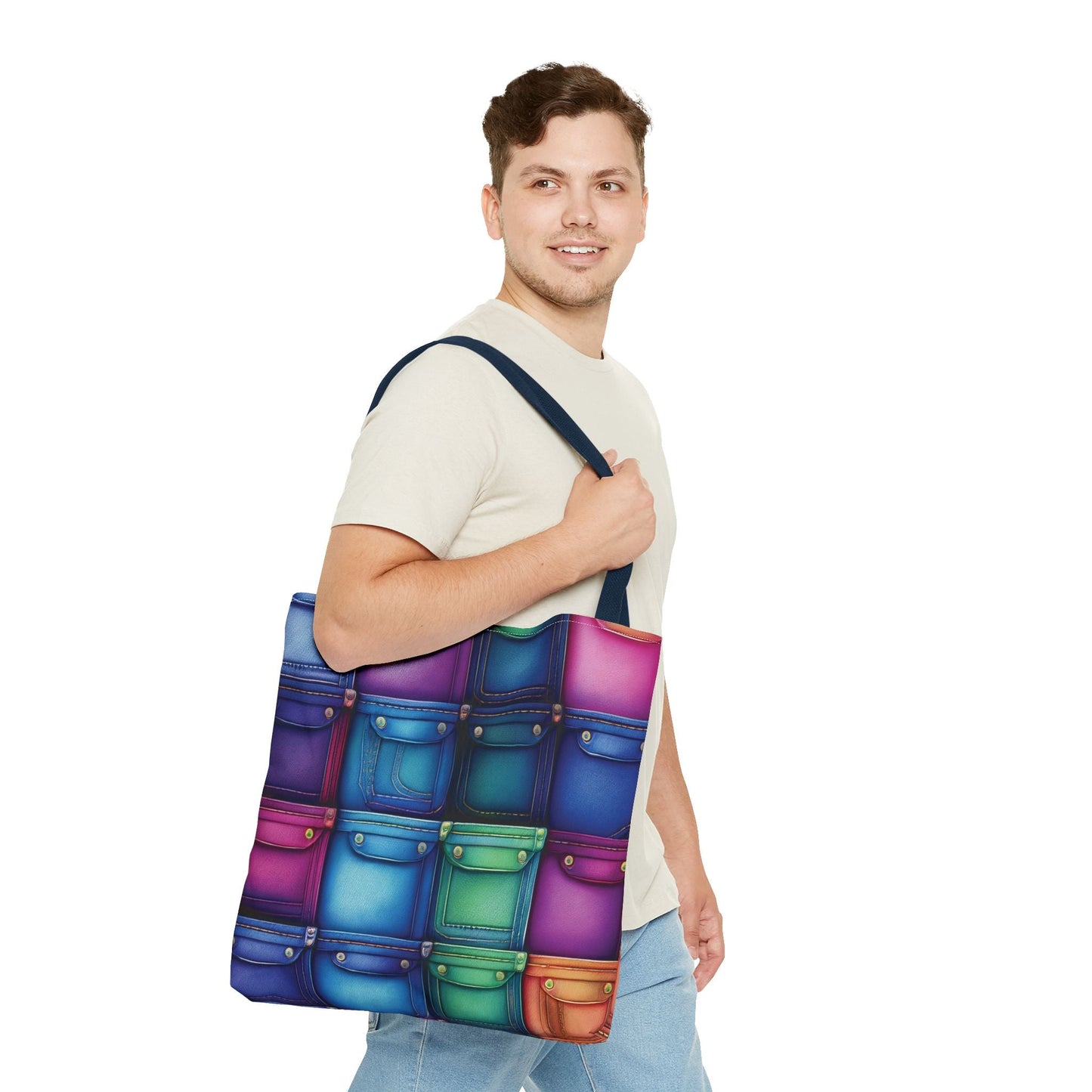 Denim Canvas Bag, Tote Bag Denim Printify