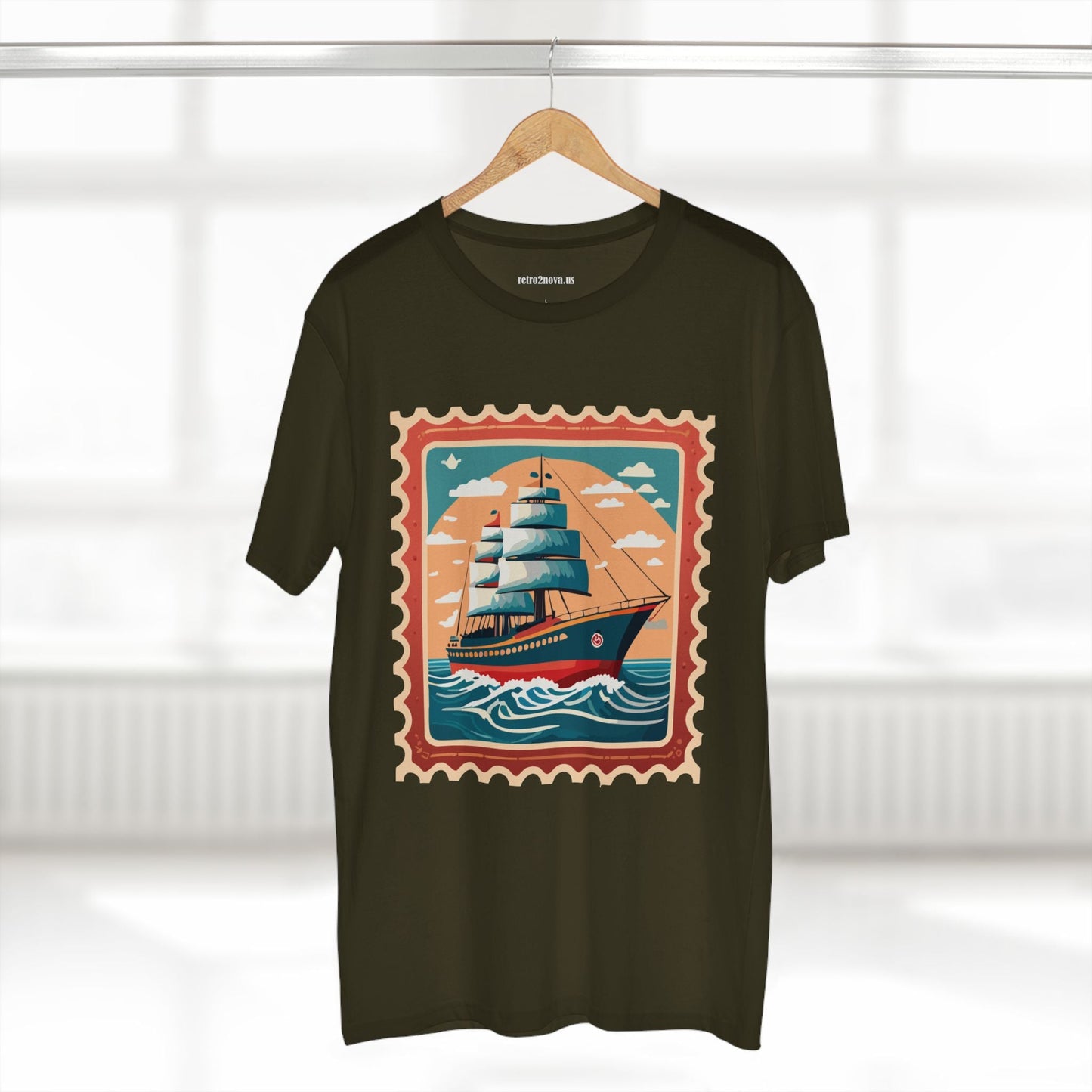 Postage Stamp Shirt Unisex Premium Cotton Tee With Original Art Design Retro2Nova