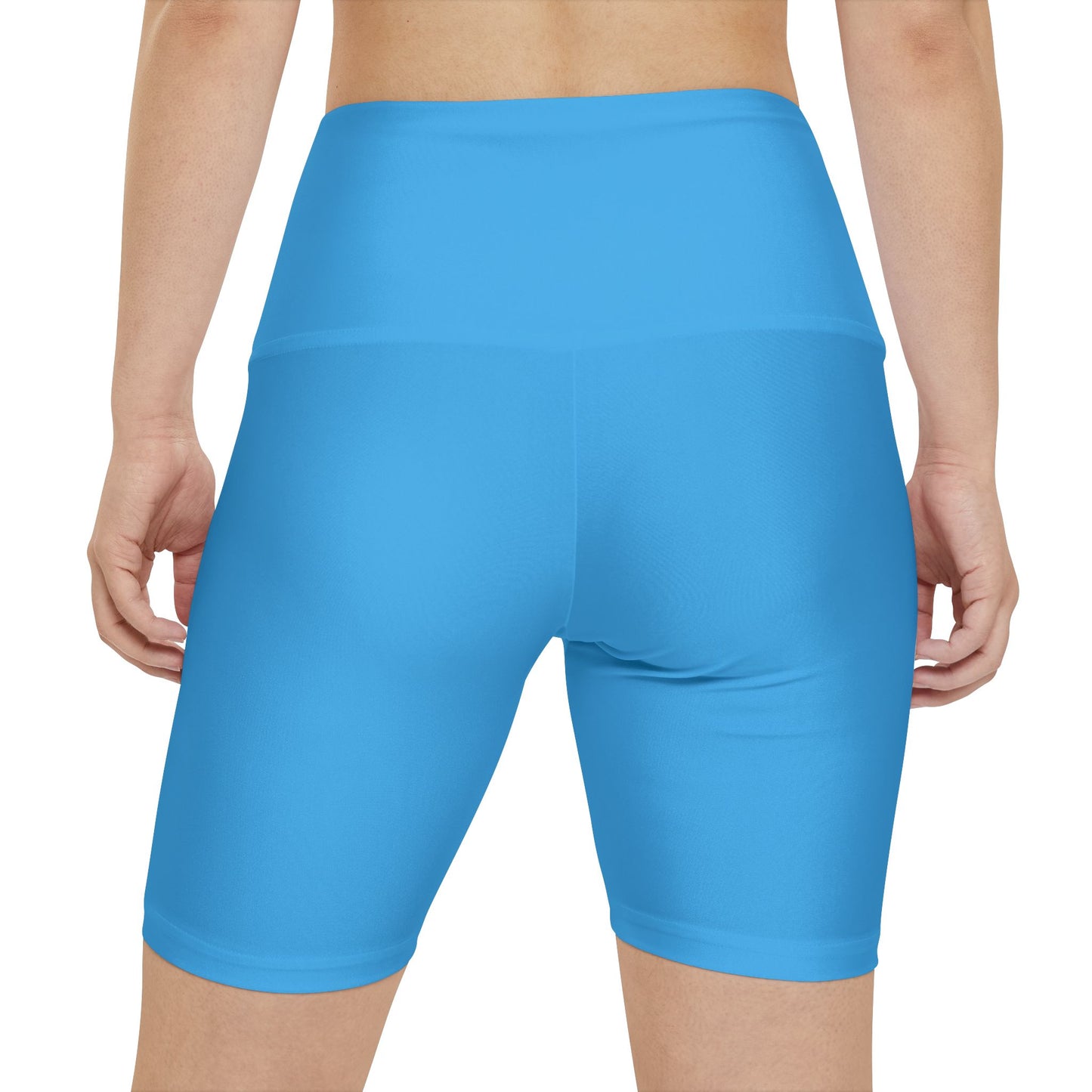 Fresh Sky Women's Workout Shorts — Solid High-Waist Biker Shorts for Exercise & Everyday Wear