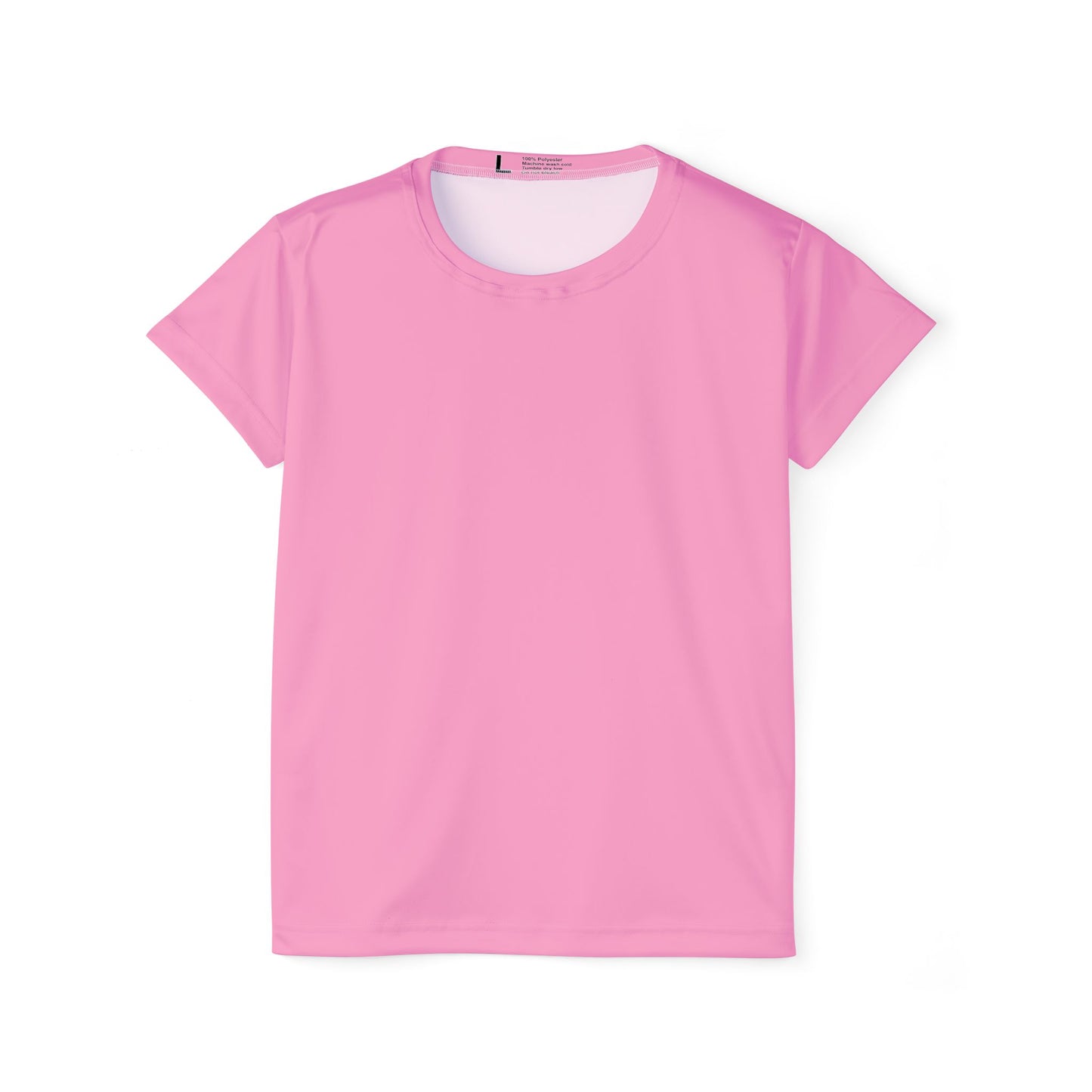 Doll Pink Women's Sports Jersey Short Sleeves 100% Poly Solid Pink Color Print Athletic Tee