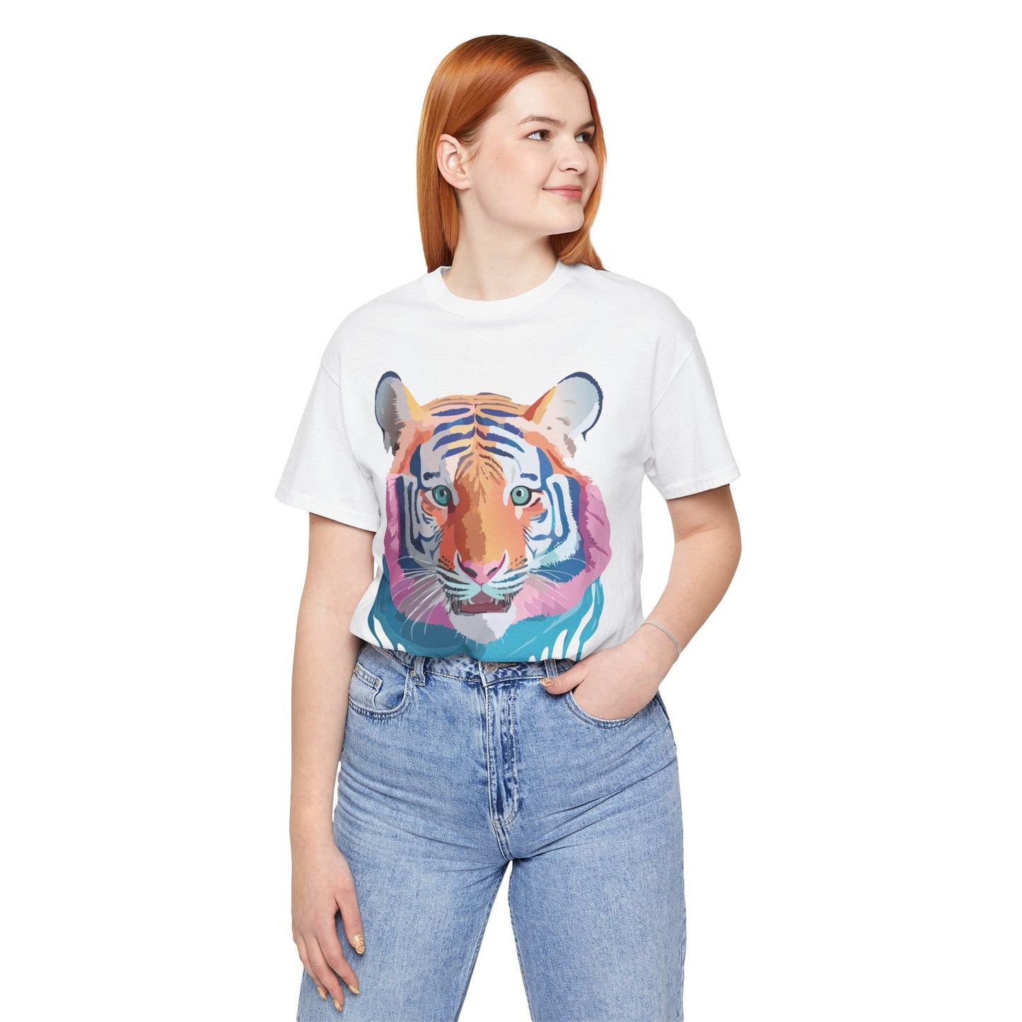 Tiger Shirt Graphic Tee Unisex Jersey Short Sleeve Art Design By Adelpha Vintage Inspired Artwork