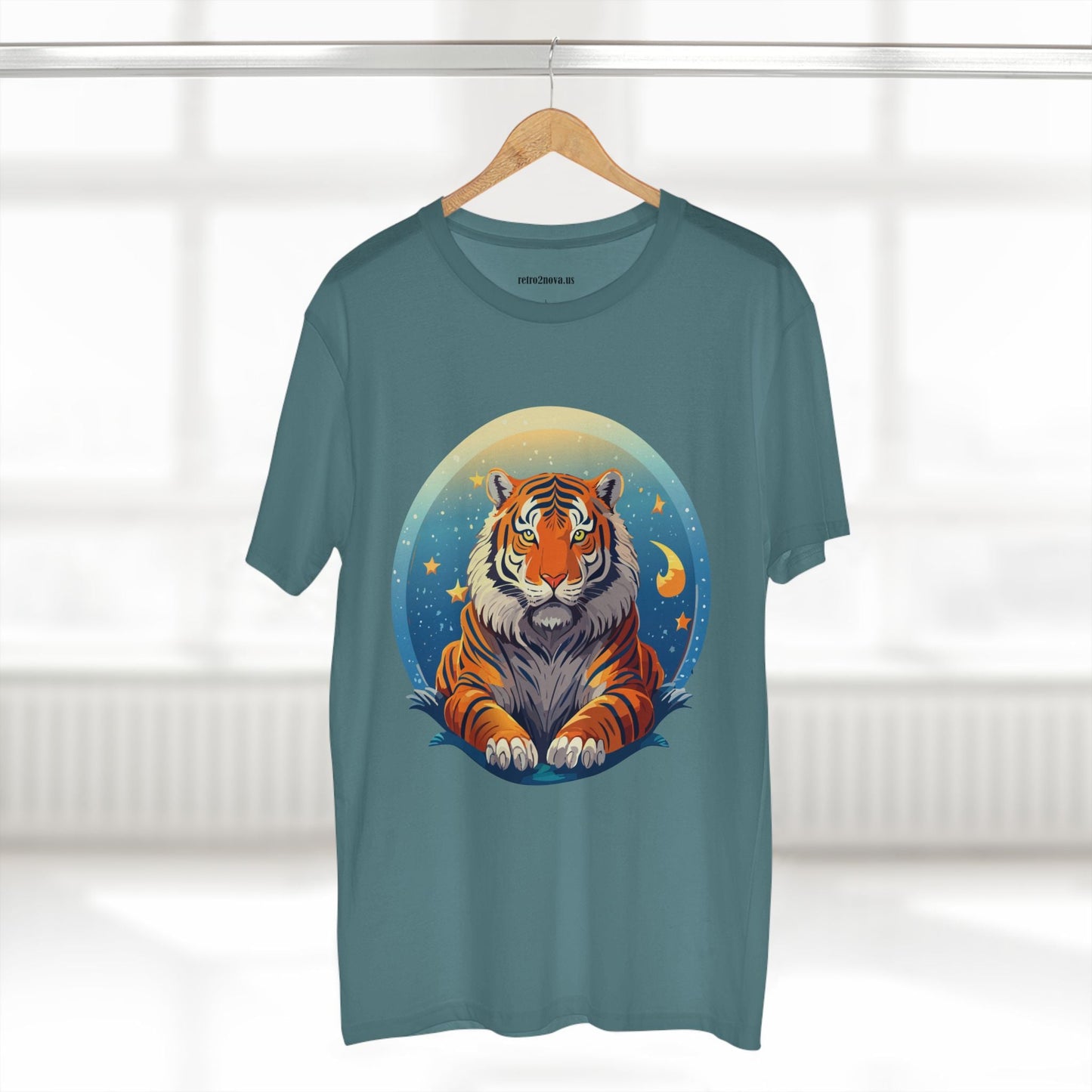 Tiger Animal Shirt Unisex Premium Cotton Tee With Original Art Design By Retro2Nova Soft Comfortable Everyday Wear