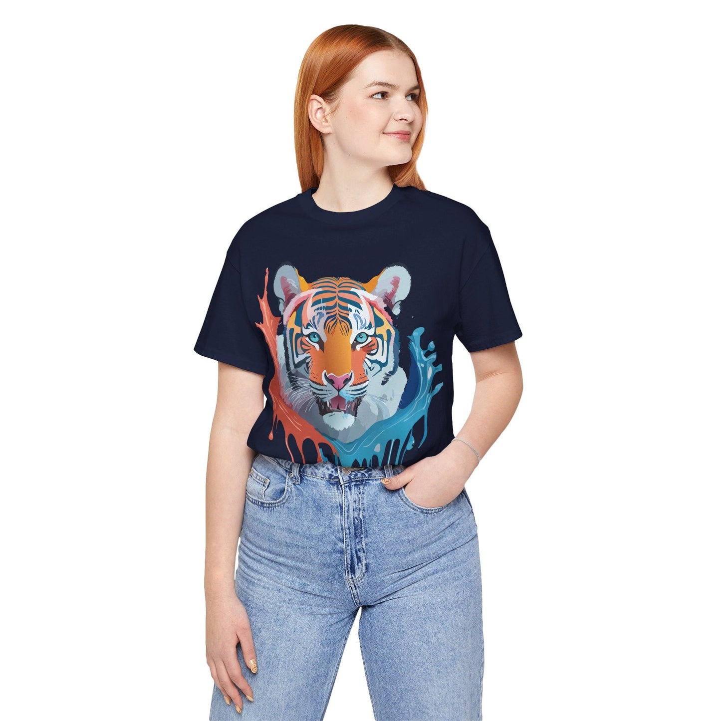 Tiger Graphic Tee Unisex Jersey Short Sleeve With Vintage Inspired Artwork By Adelpha