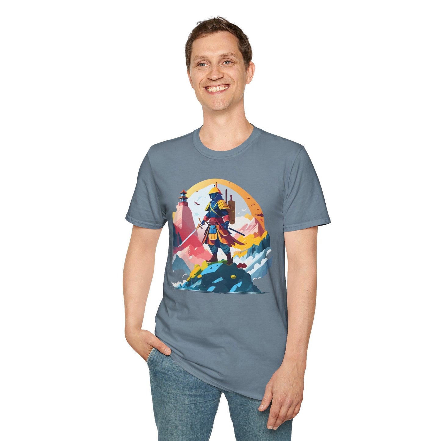 Samurai Unisex T Shirt Softstyle 64000 Short Sleeve Tee 100 Percent Cotton Breathable Comfort Fit
