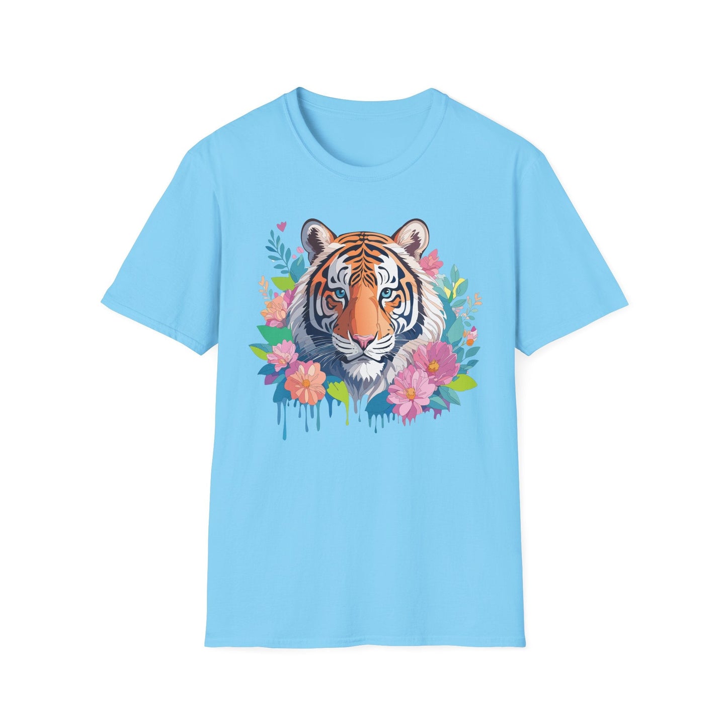 Tiger Themed Unisex Cotton Short Sleeve T Shirt Animal Print Tee