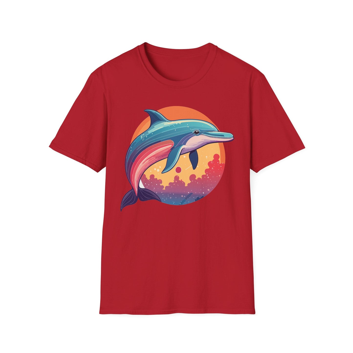 Dolphin Shirt For Unisex Adults Gildan Softstyle 64000 Ring Spun Cotton Tee Fish Tee
