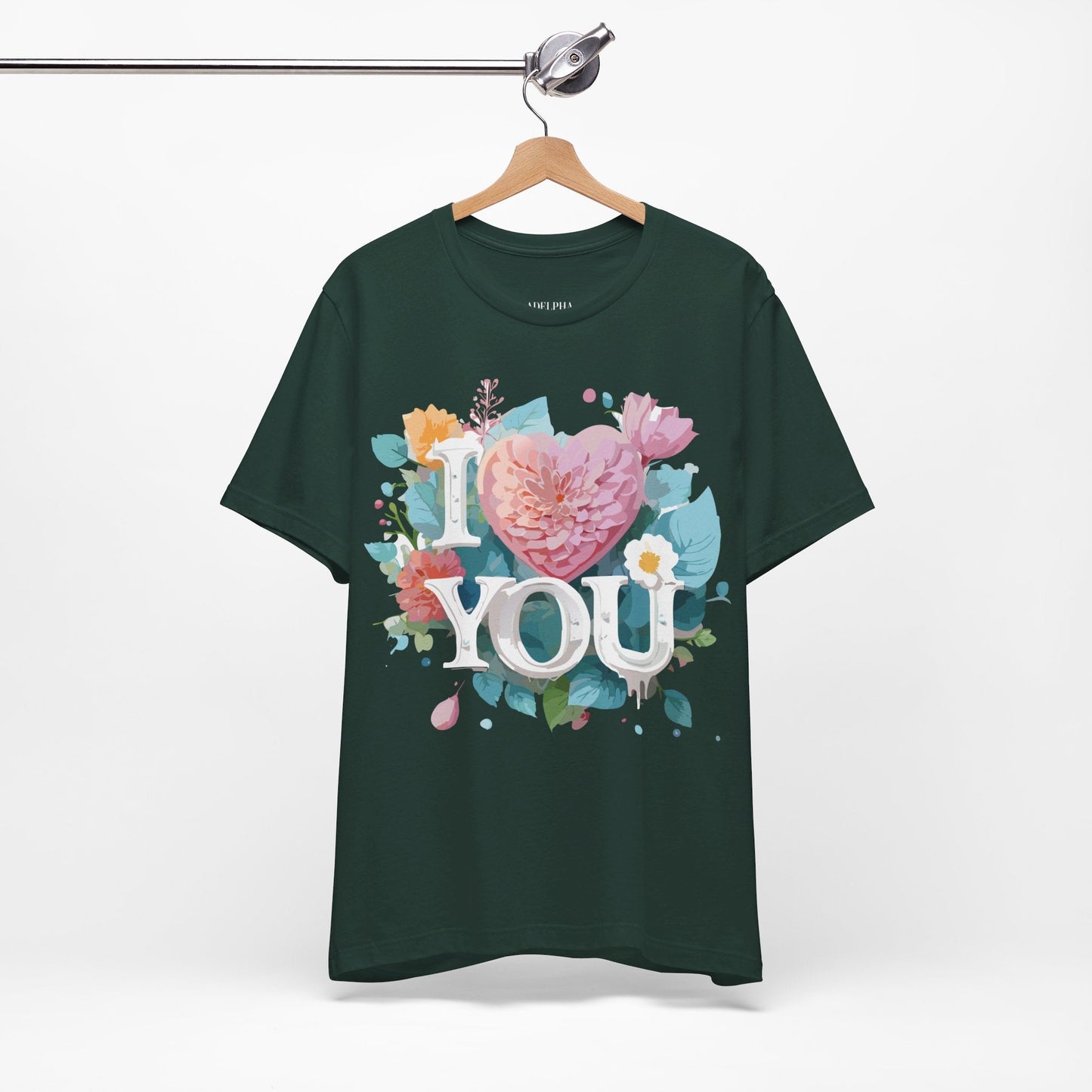 Valentine Day Graphic Unisex 100 Cotton Vintage Artwork with Love and Flower Design Tee 9