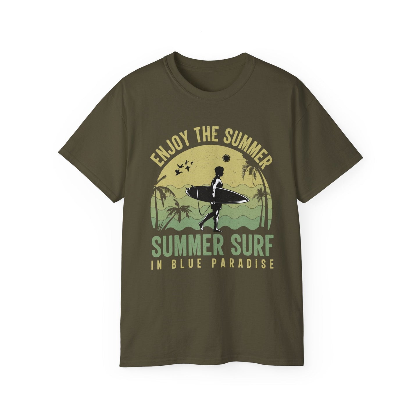 Summer Surf Art Design T Shirt TeeGallery Gildan 2000 Unisex Cotton Tee Apparel Collection