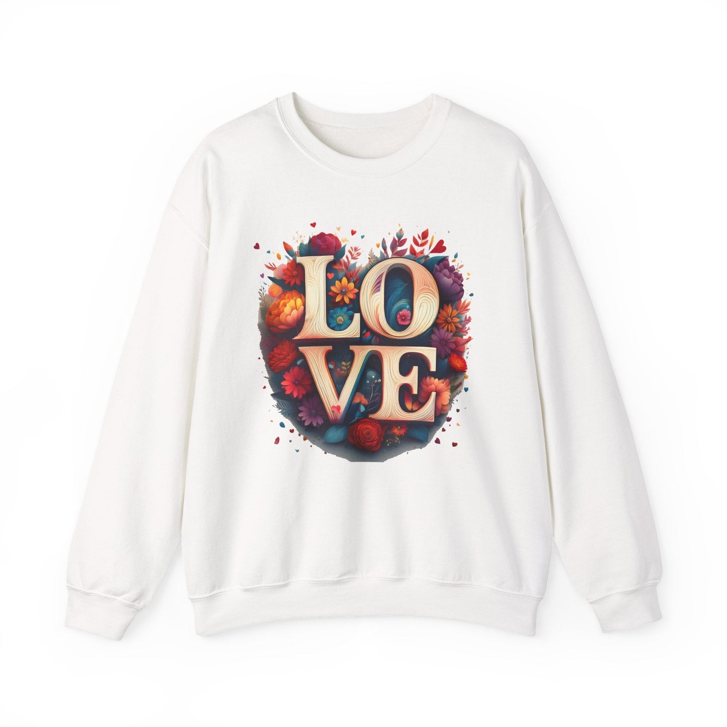Floral Love Sweatshirt Unisex Valentines Day Gift Love Flower Crewneck Sweatshirt