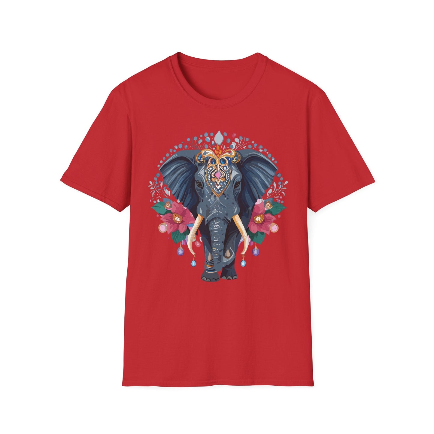 Elephant Graphic T Shirt Unisex Cotton Tee Softstyle Gildan 64000 Elephant Design