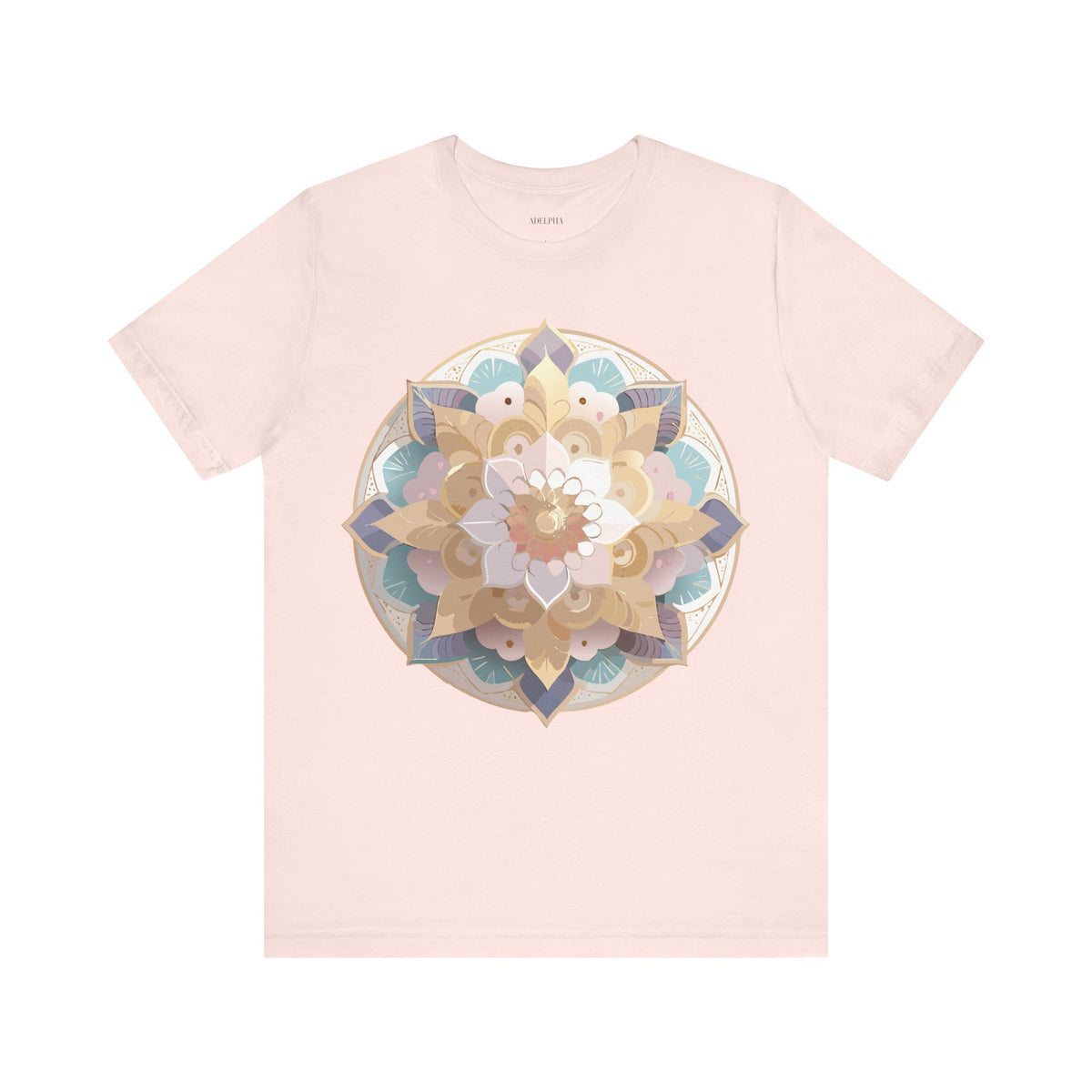Mandala Graphic Unisex Cotton Bella+Canvas Tee with Floral Art Design d27