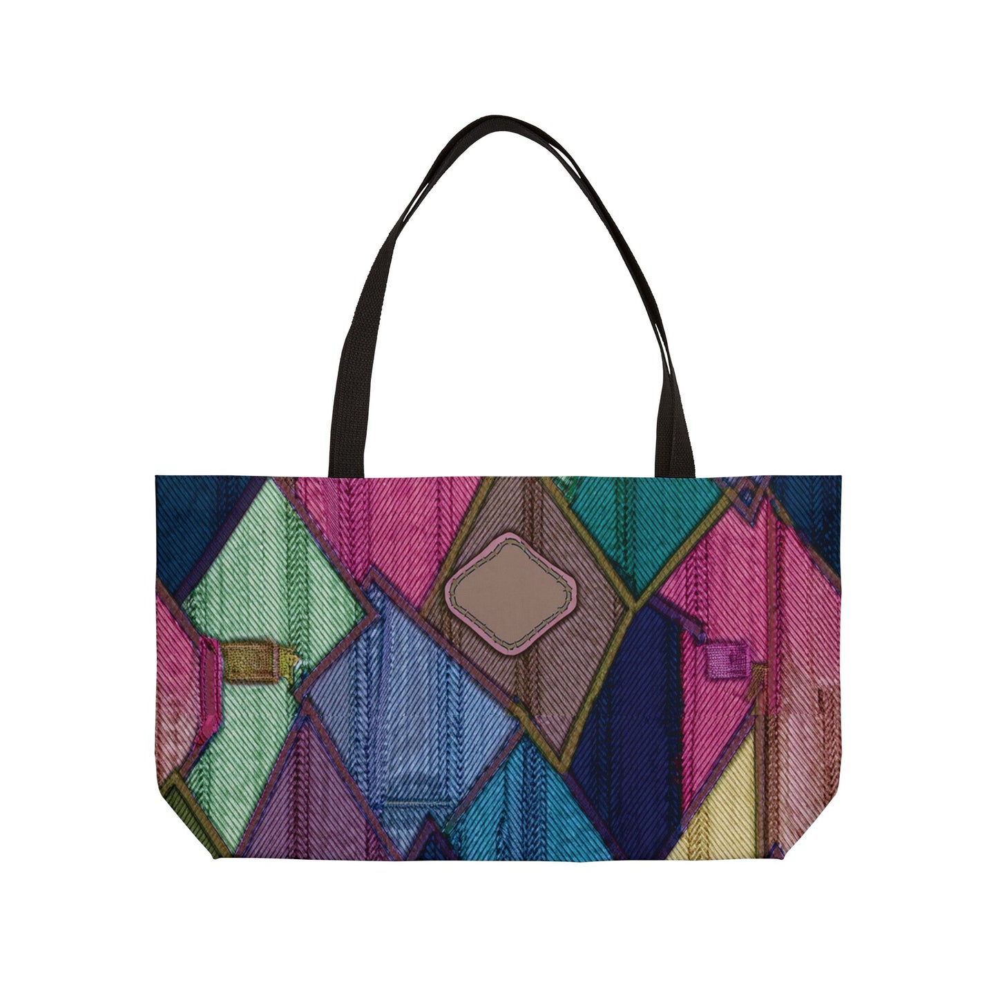 Denim Print Yoga Bag High-Quality 100% Spun Polyester 24x13 Canvas Gym Bag 28-2