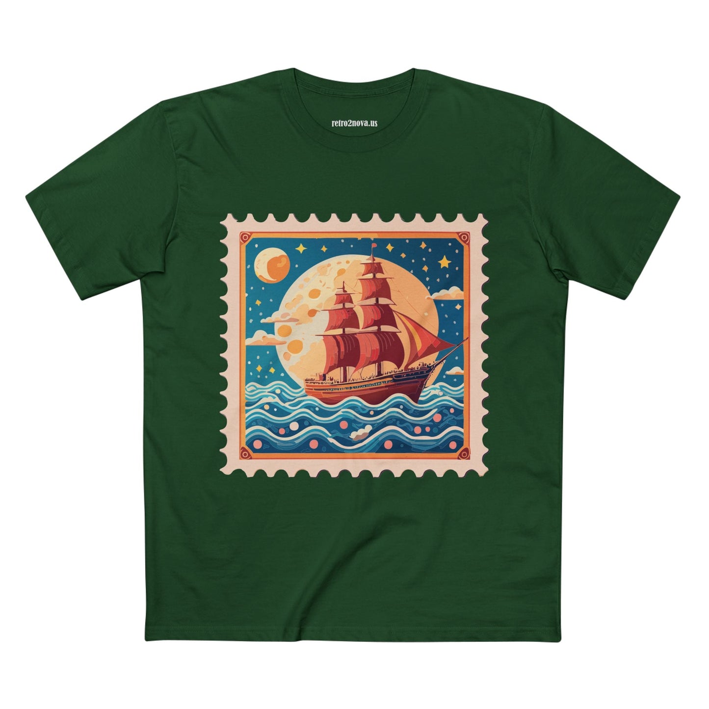 Stamp Shirt Postage Stamp Shirt Unisex Premium Cotton Tee Retro2Nova Original Art Design