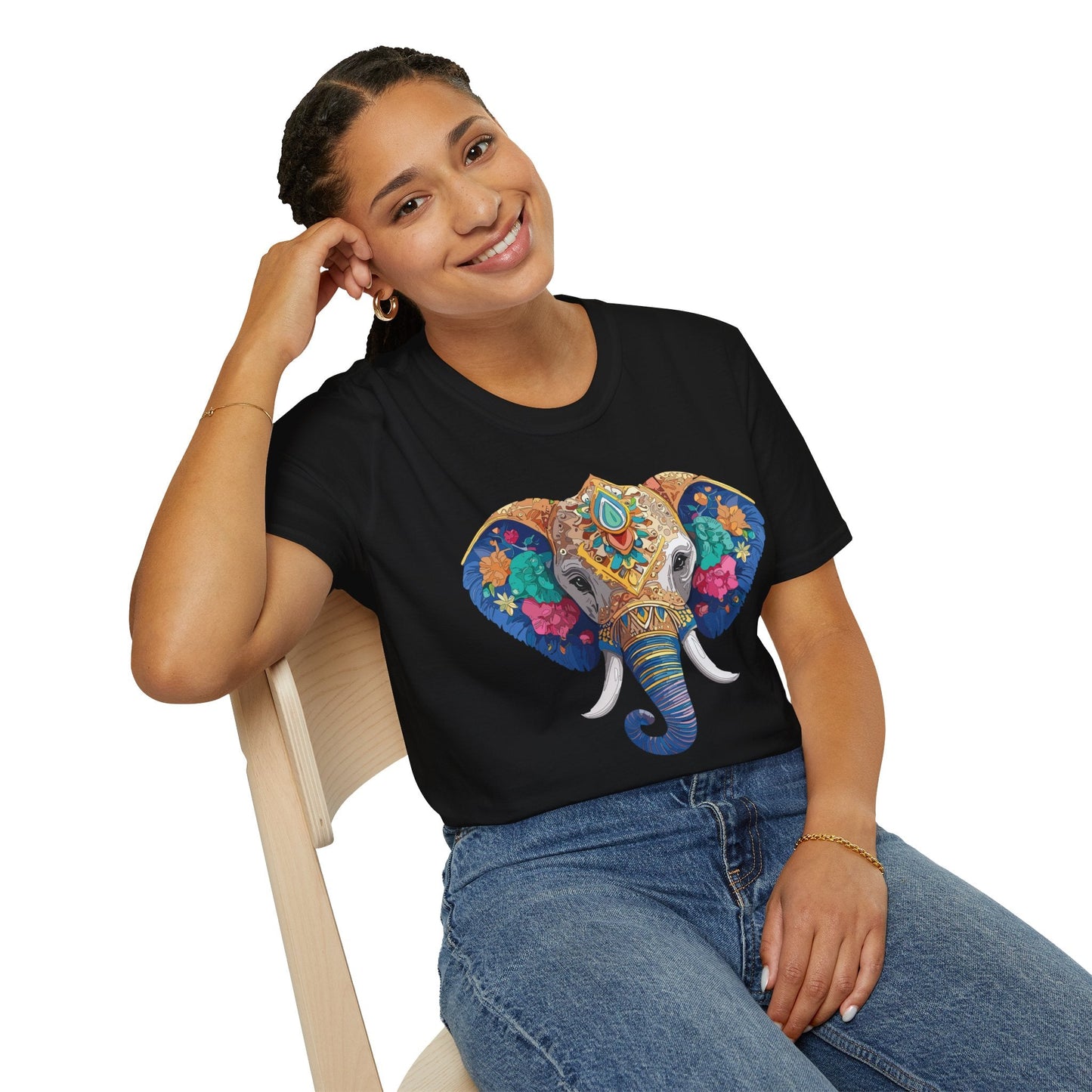 Elephant T Shirt Unisex Gildan Softstyle 64000 100 Percent Cotton Graphic Animal Tee