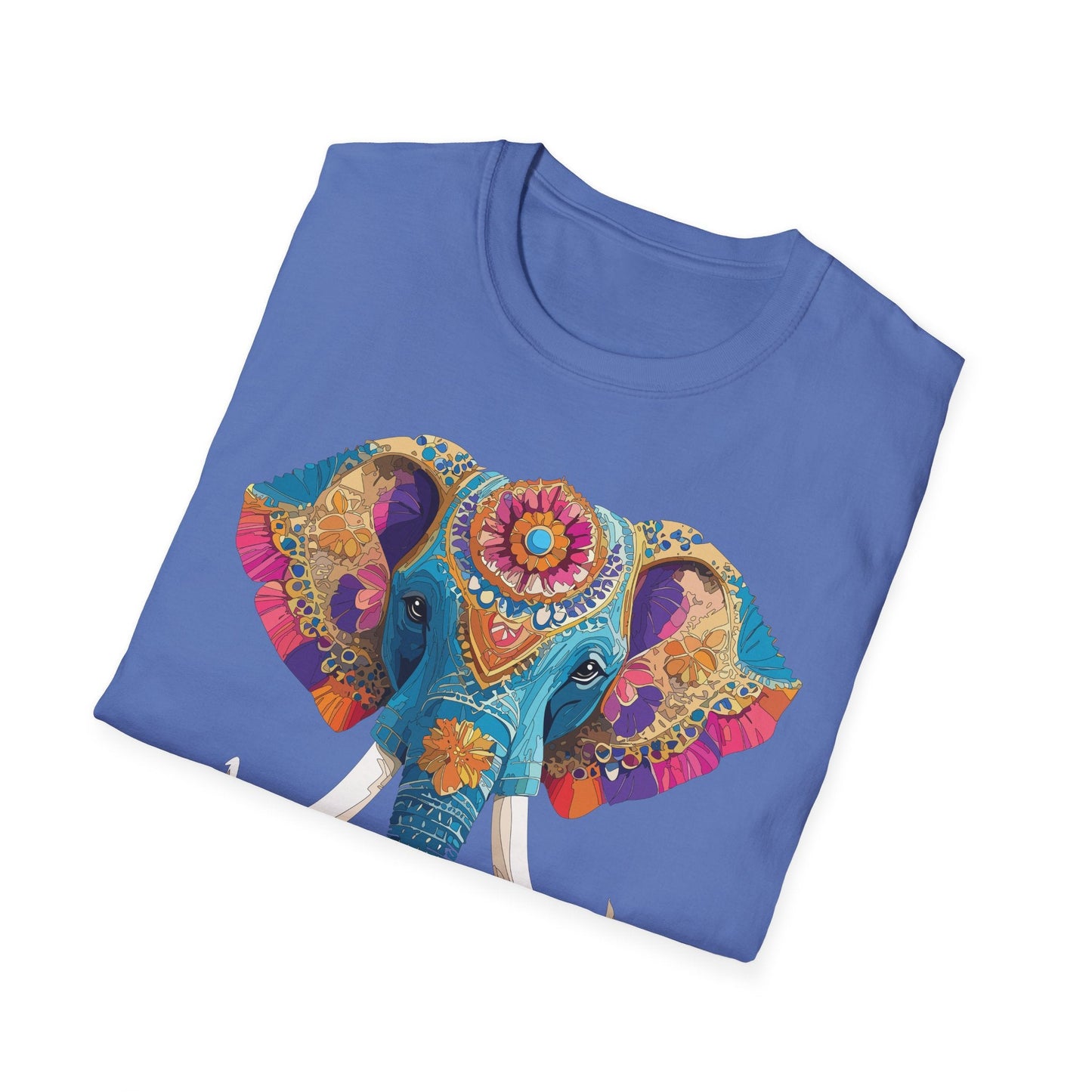 Unisex Elephant Graphic Tee Gildan Softstyle Cotton T Shirt Animal Print Comfortable Wear