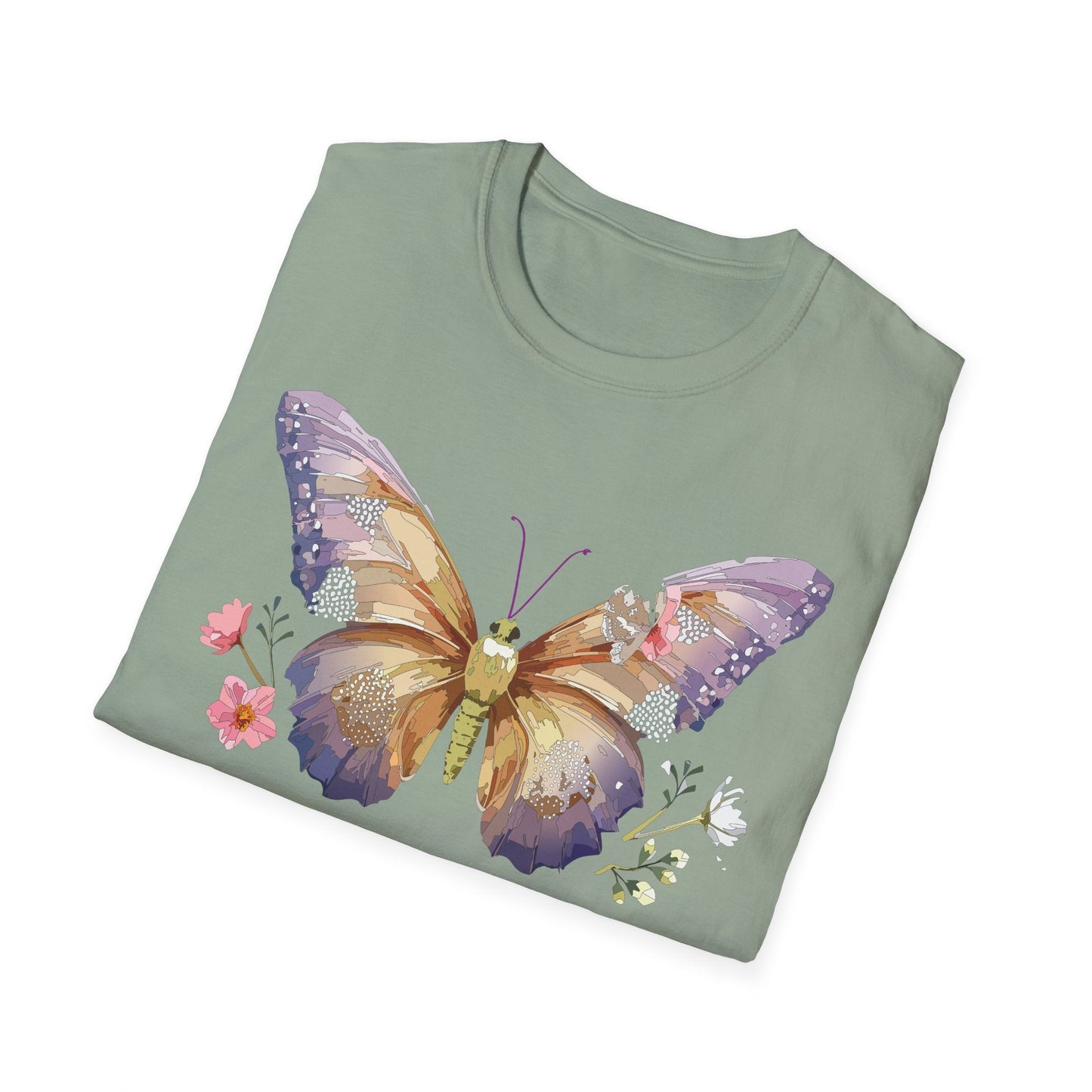 Monarch Butterfly Shirt Unisex Short Sleeve Tee Gildan Softstyle 64000 100 Percent Ring Spun Cotton