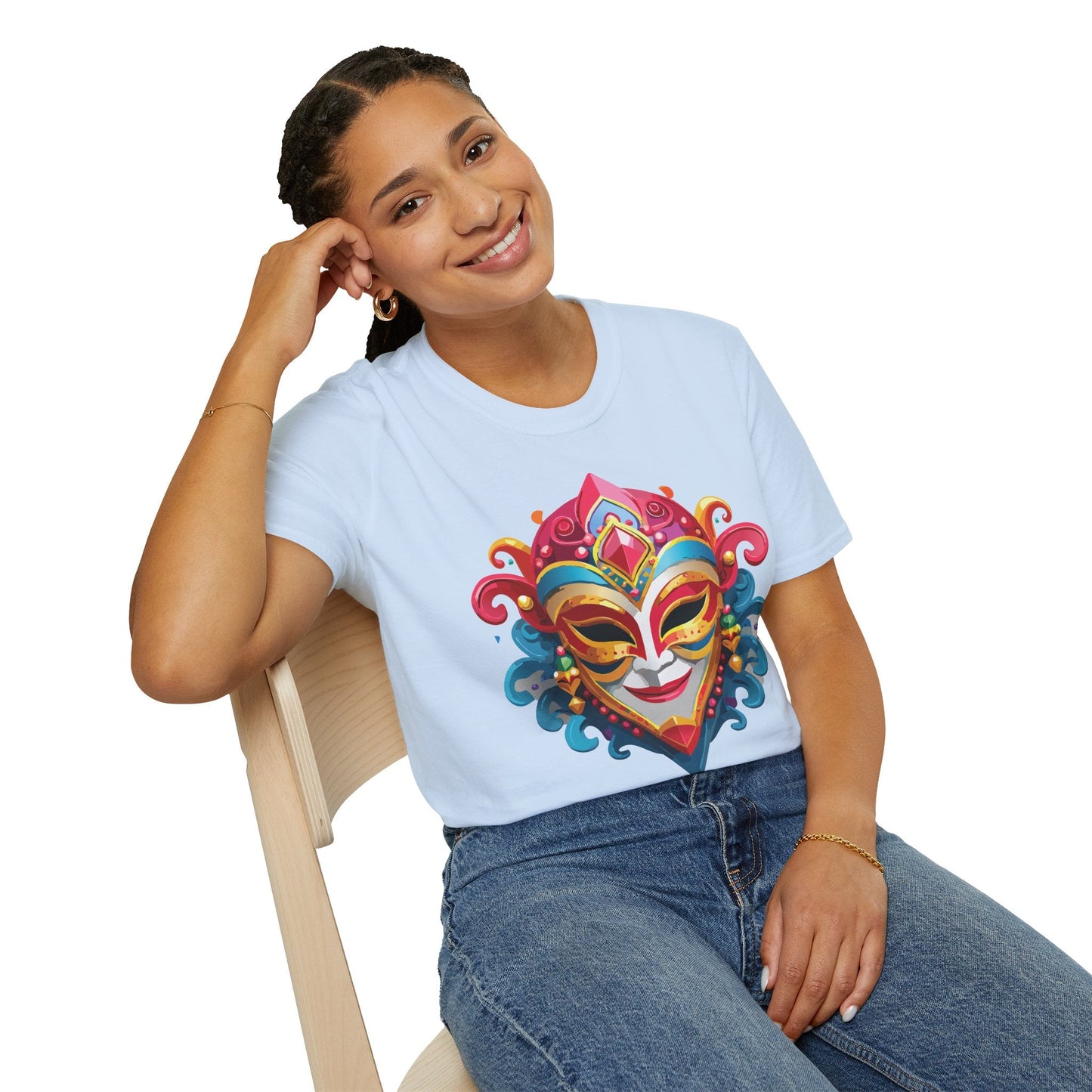 Mask Tee Shirt Unisex Masquerade Tees Softstyle 64000 100 Percent Cotton Lightweight Breathable